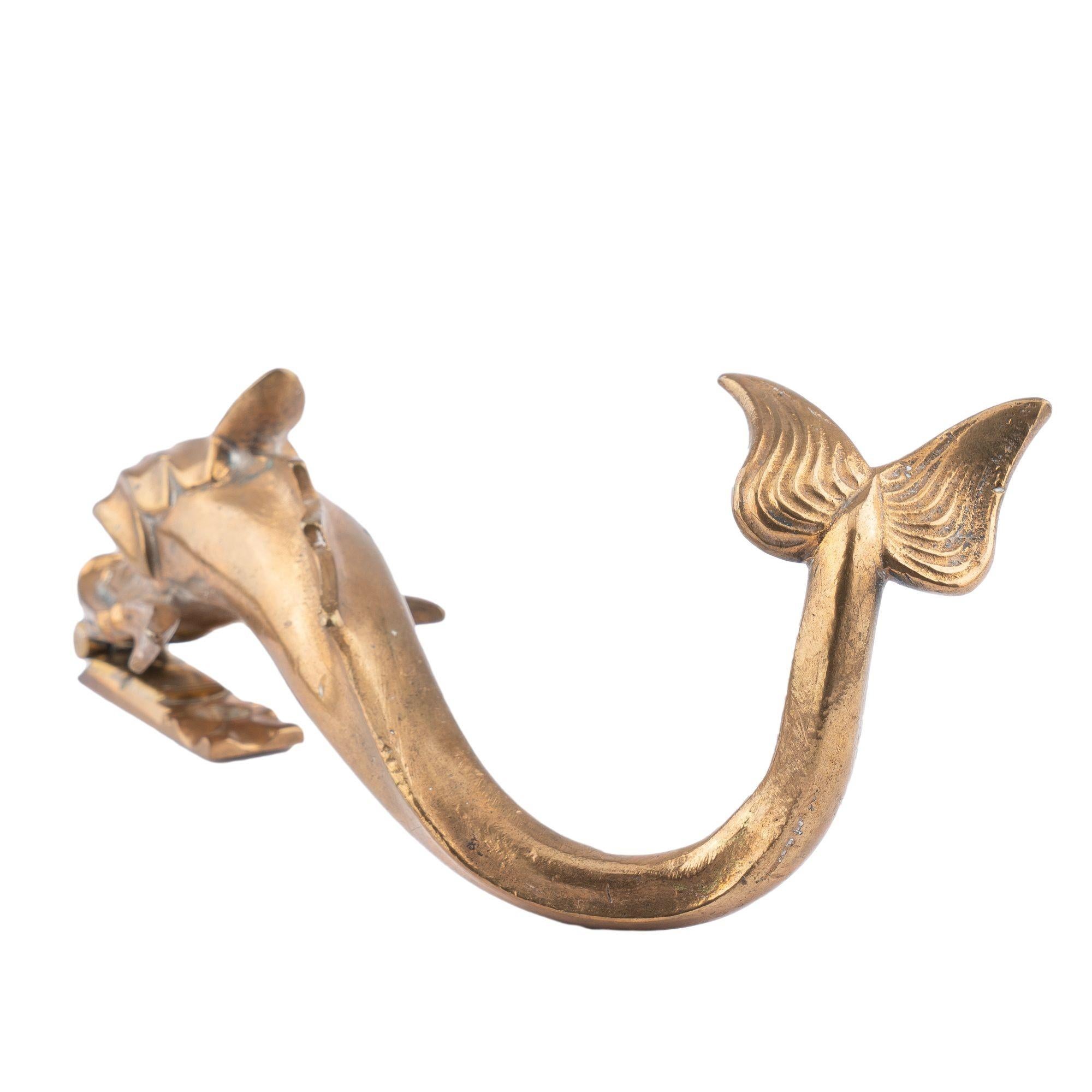 19th Century Venetian Brass Dolphin Gondola Fitting Door Knocker '1875-1900'