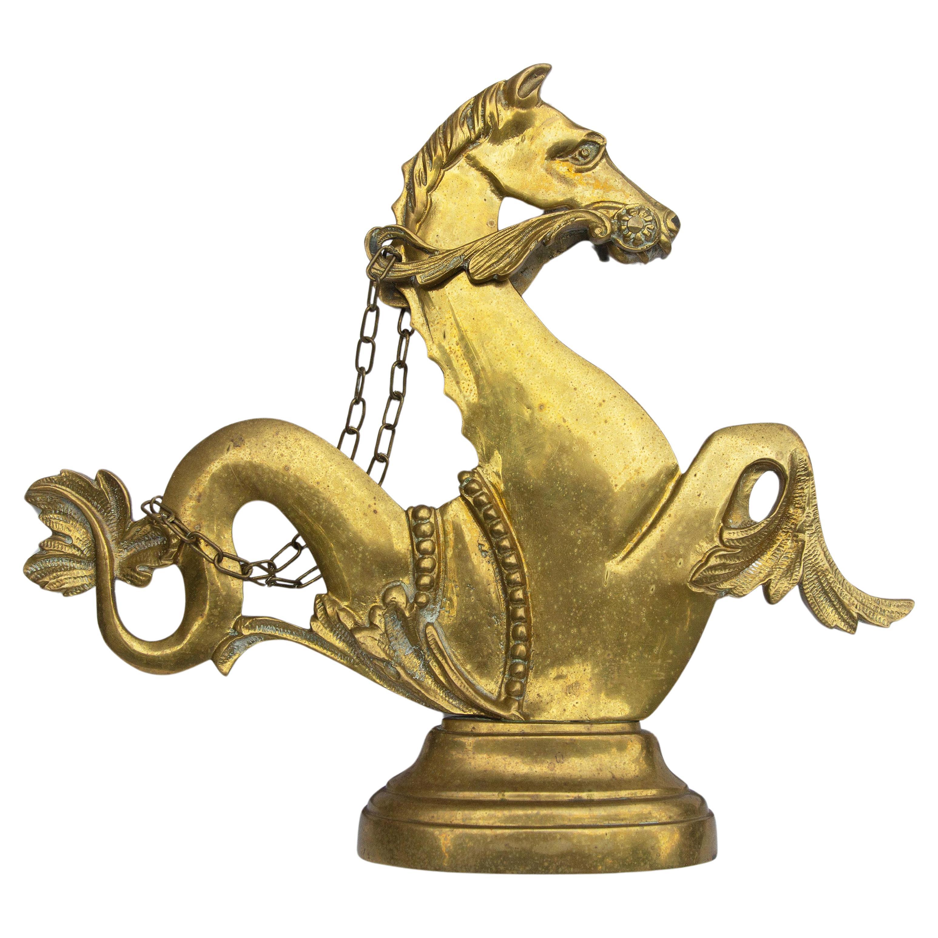 Venetian brass seahorse. Heavy cast brass. This is typical of the decorative mounts on the gondolas used to hold the tie line. 