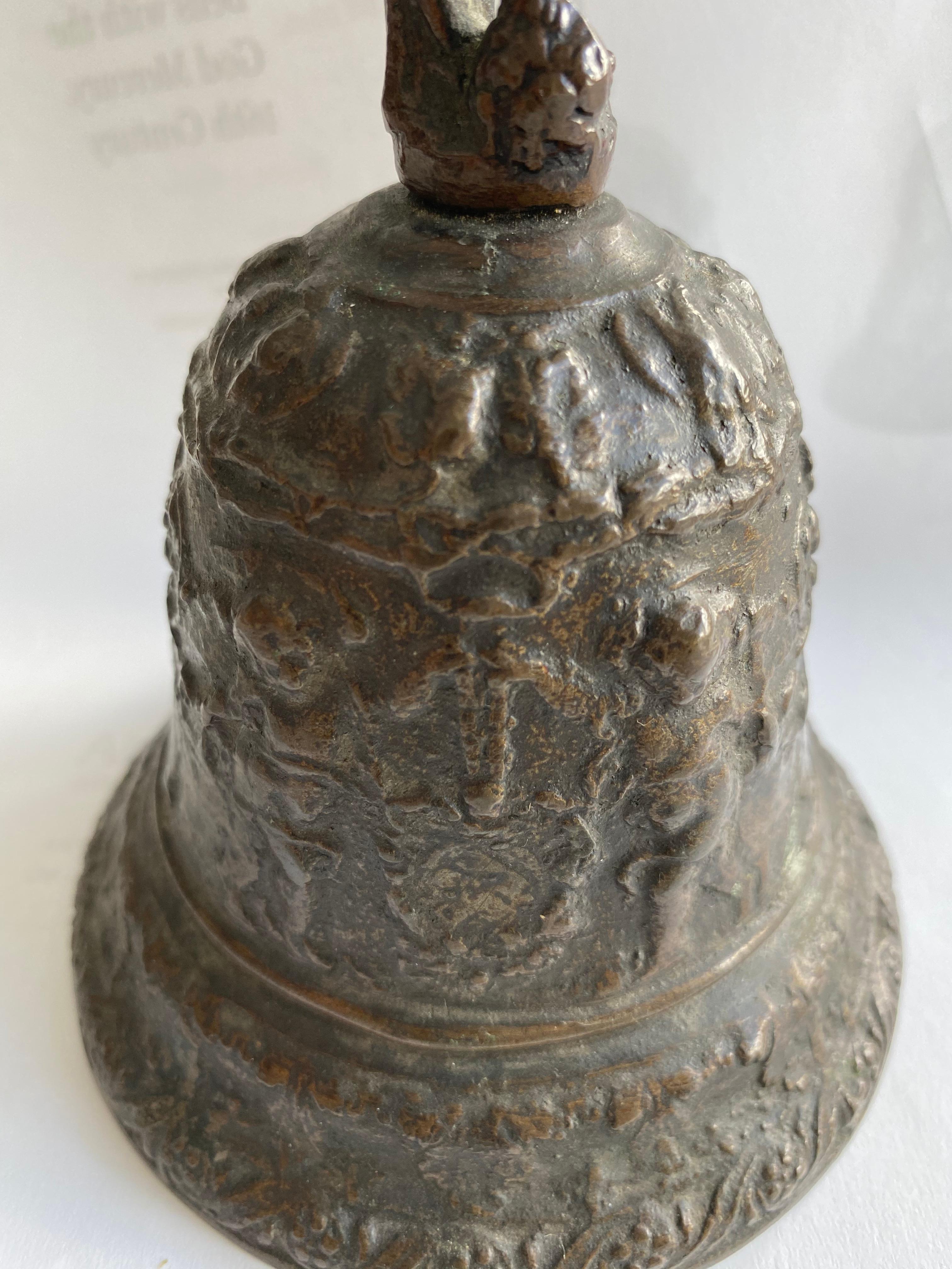 Renaissance Venetian Bronze Hand Bell with God Mercury, 16th Century