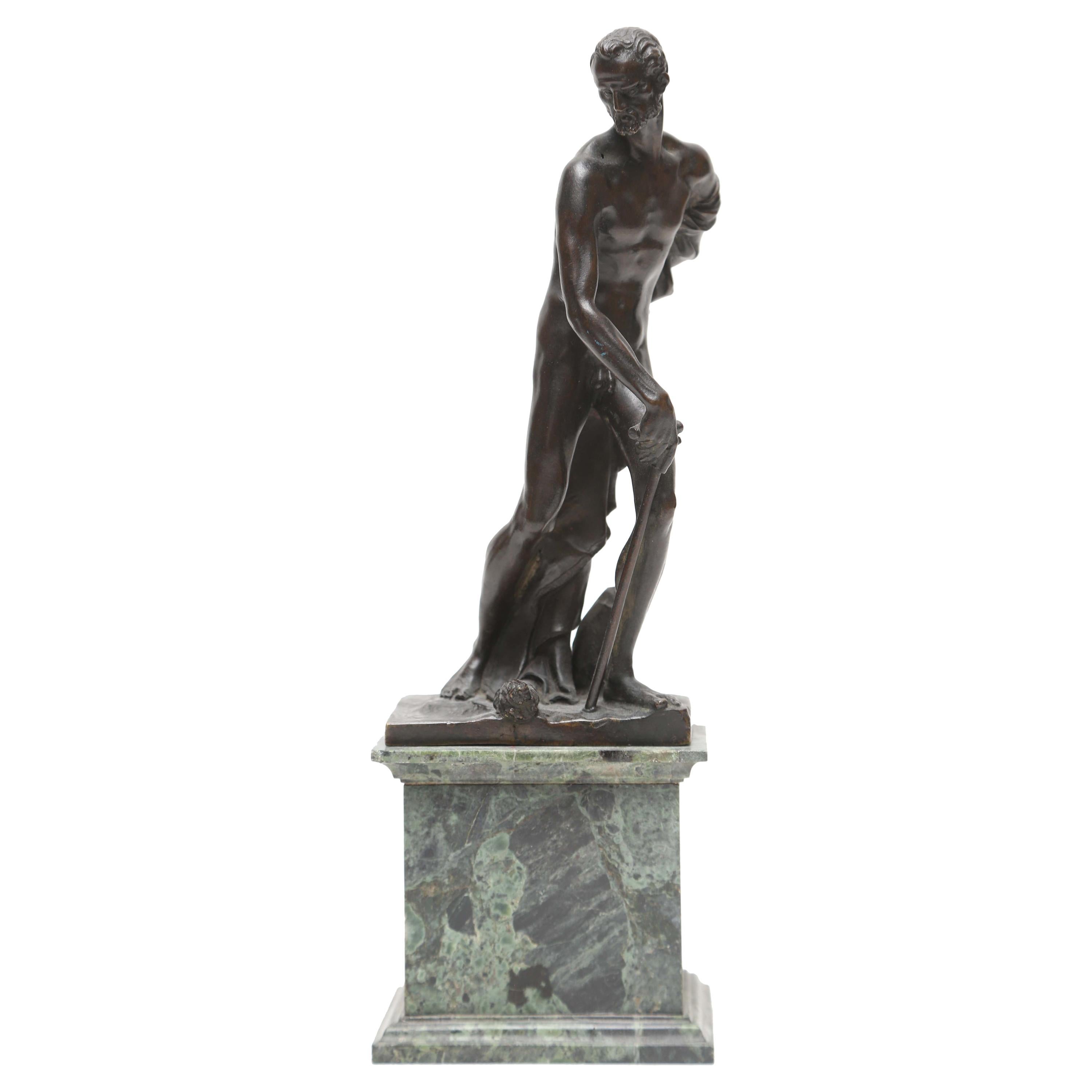 Venezianische Bronzestatuette des heiligen Jerome, 18./19. Jahrhundert