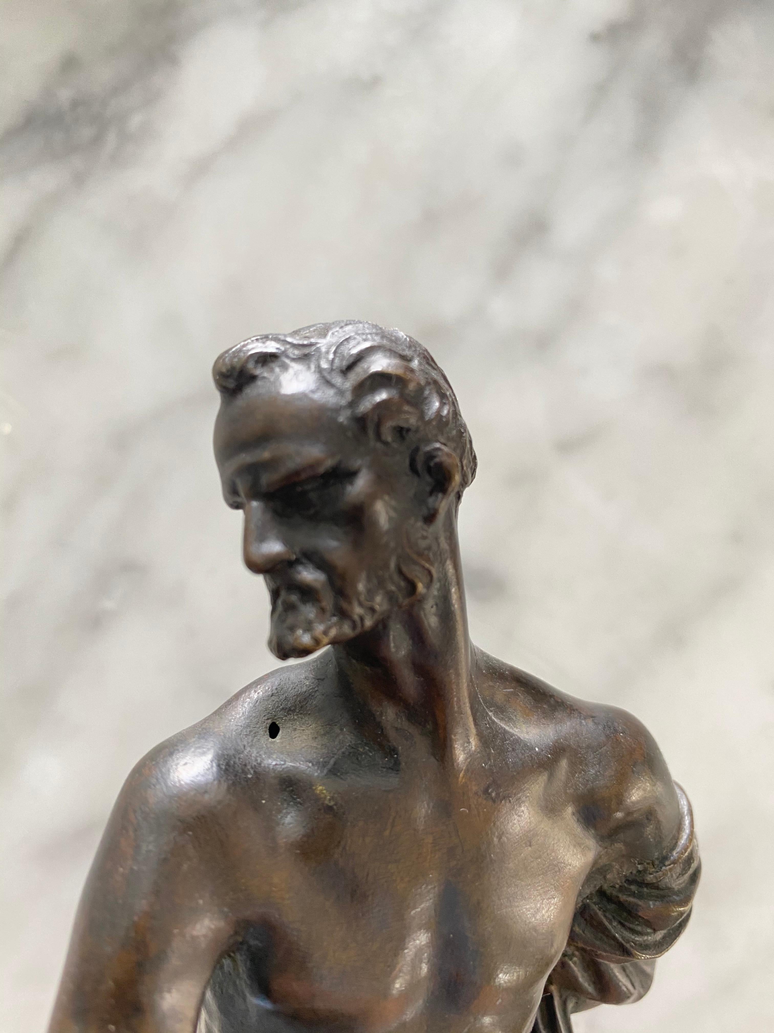 Venezianische Bronzestatuette des heiligen Jerome, 18./19. Jahrhundert im Angebot 2