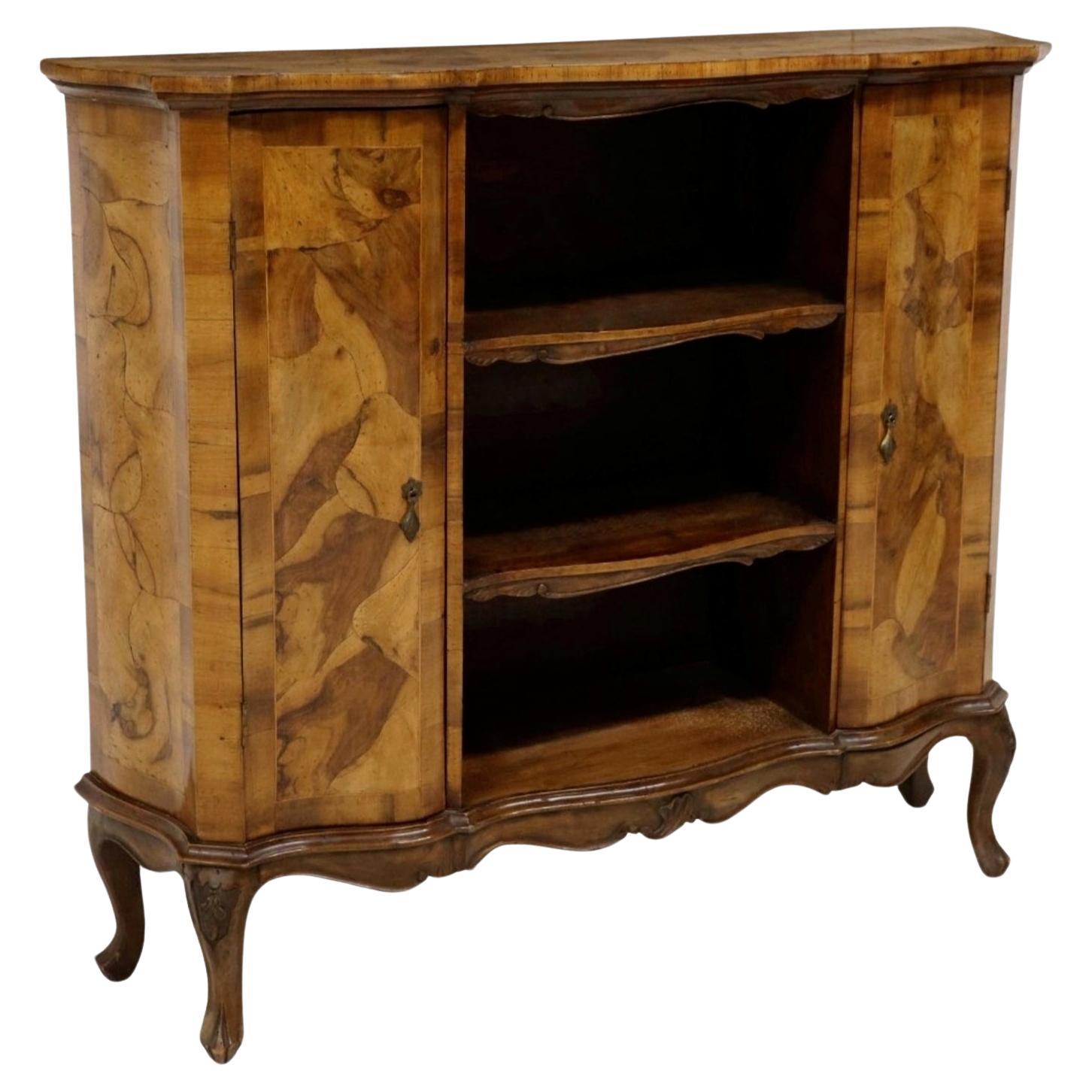 Venetian Burl Patchwork Bookcase Cabinet Narrow Server  For Sale