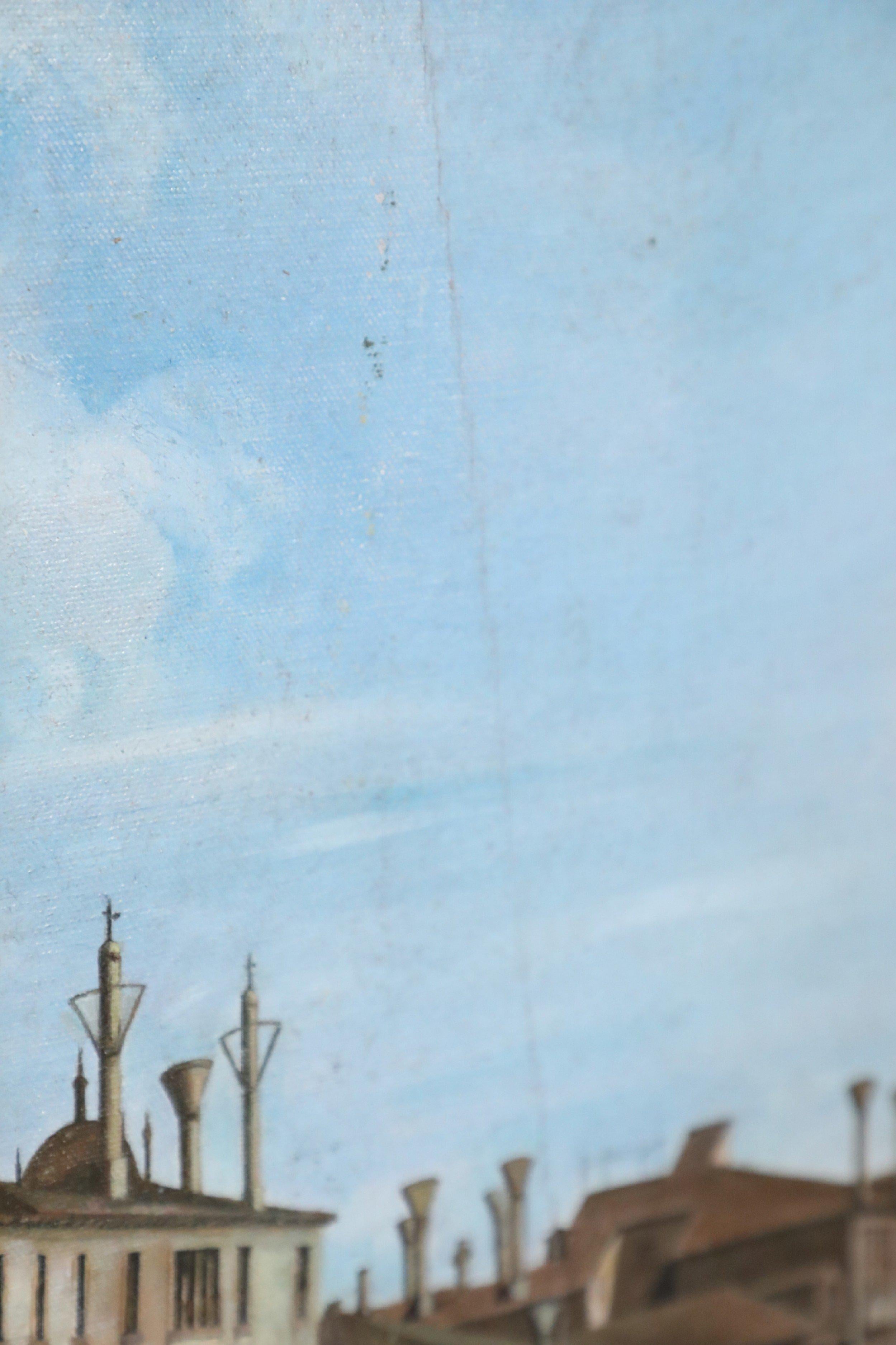 Venezianischer Kanal und Gondeln, Gemälde auf Leinwand im Angebot 5