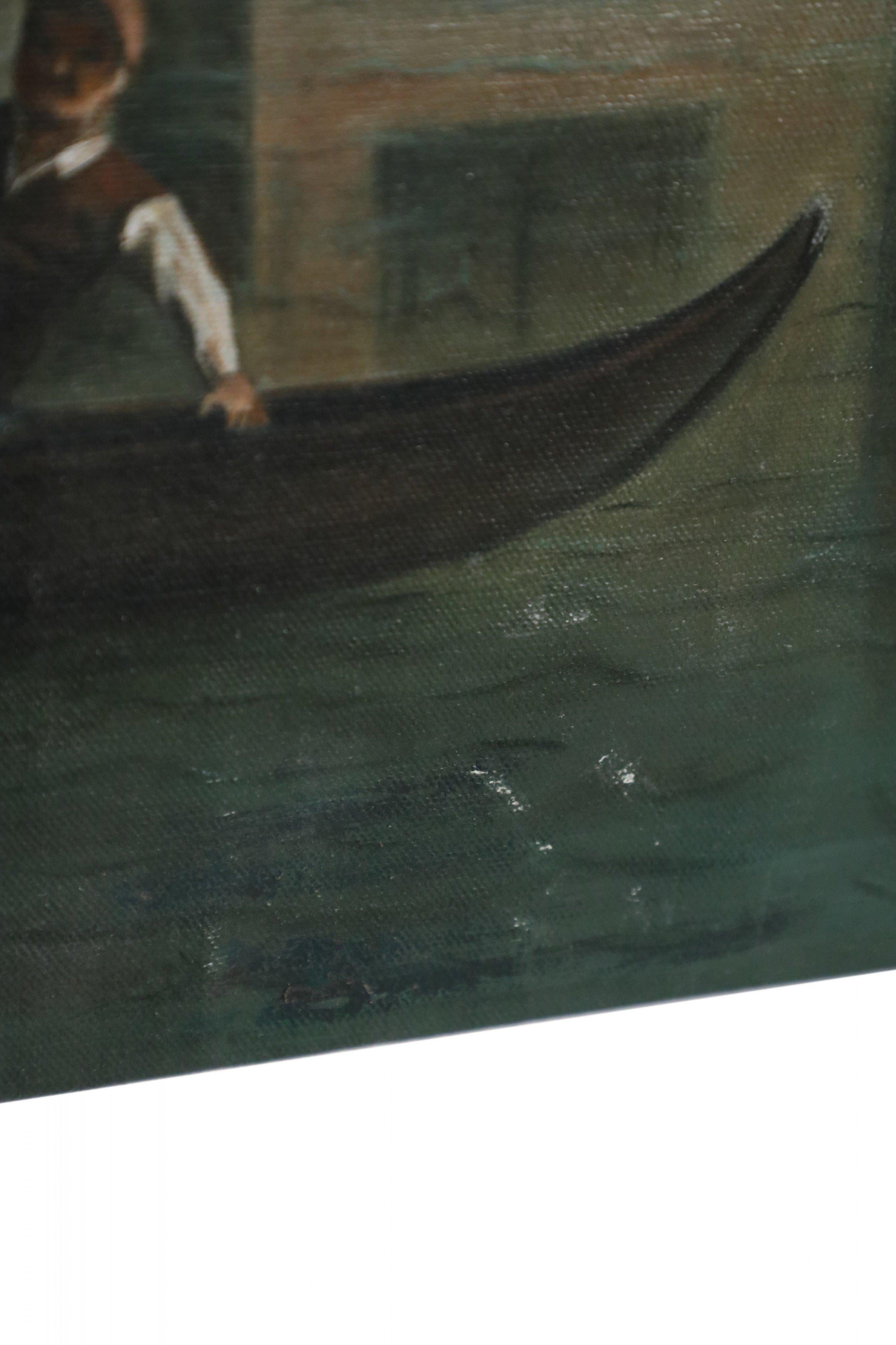 Venezianischer Kanal und Gondeln, Gemälde auf Leinwand im Angebot 6