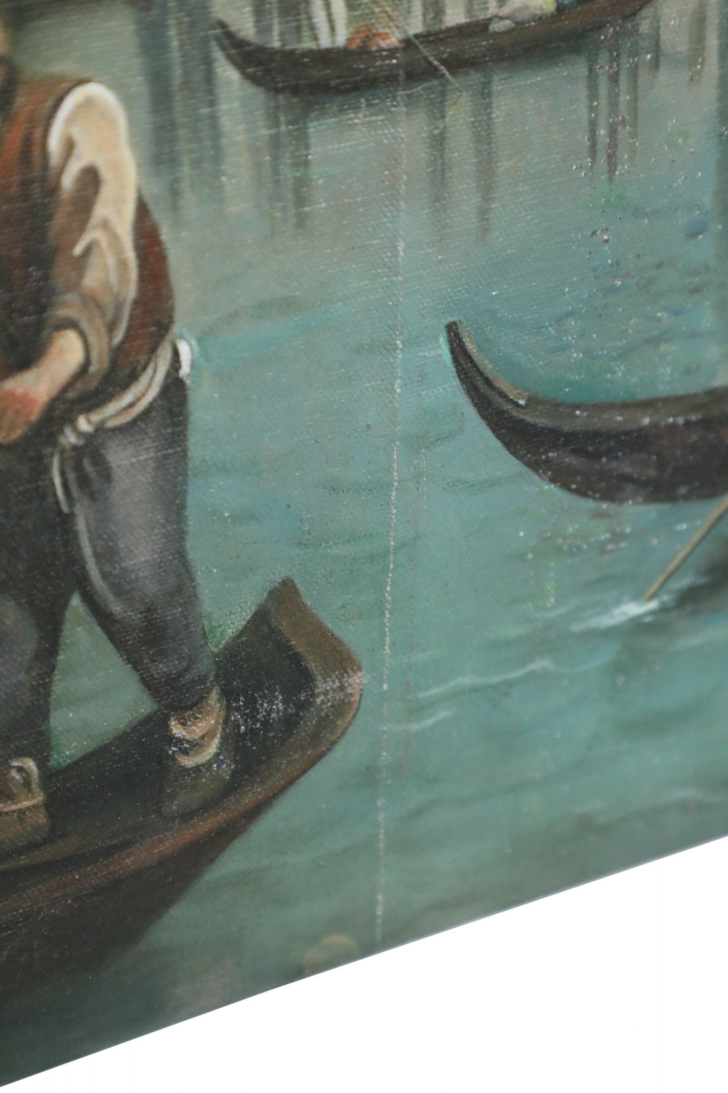 Venezianischer Kanal und Gondeln, Gemälde auf Leinwand im Angebot 7