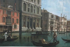 Venetian Canal and Gondolas Painting on Canvas