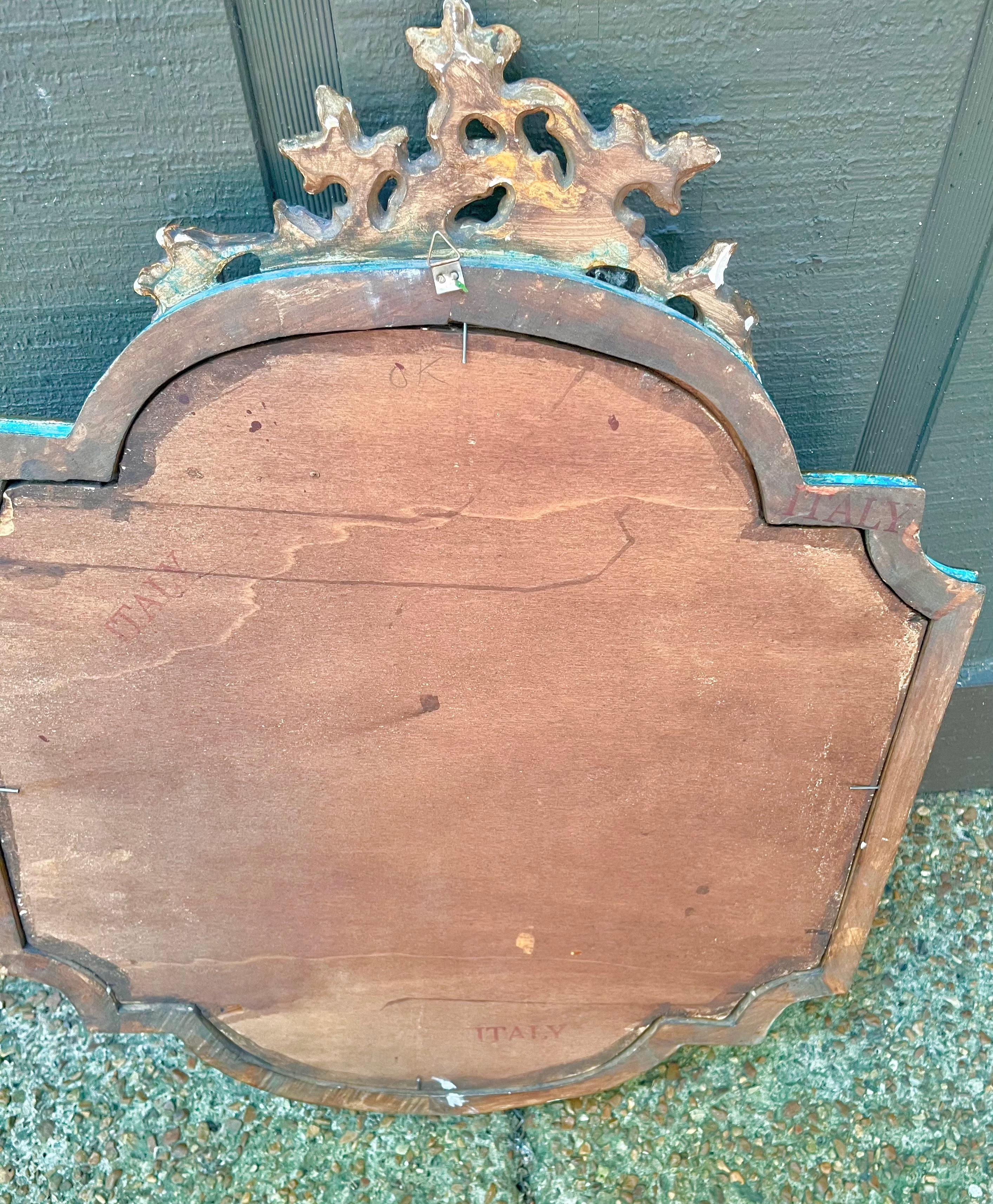 Juego de Escenas del Canal Veneciano en Marco Marmolizado y Madera Dorada en venta 5
