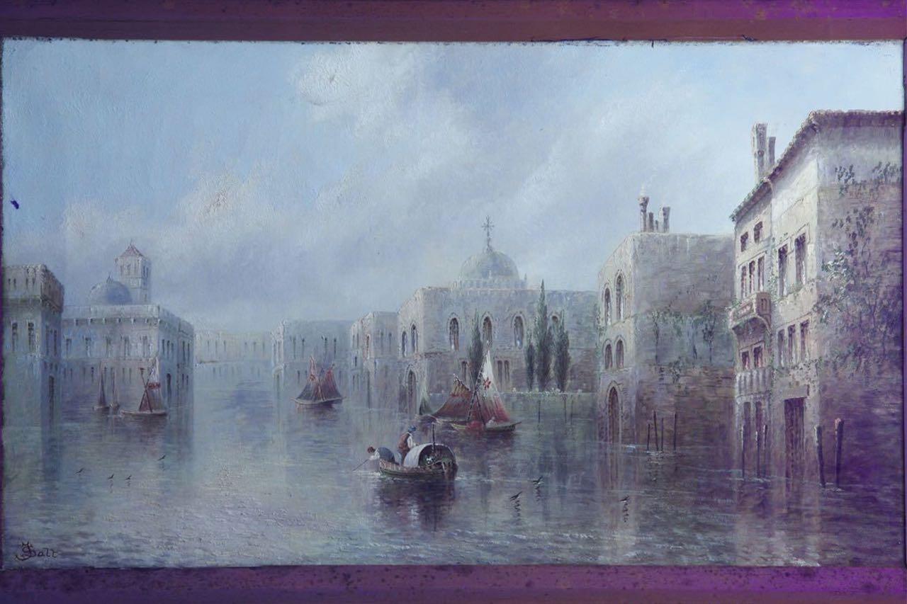 “Venetian Capriccio” Antique Landscape Oil Painting by James Salt 8