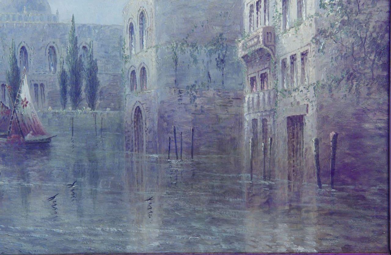 “Venetian Capriccio” Antique Landscape Oil Painting by James Salt 10