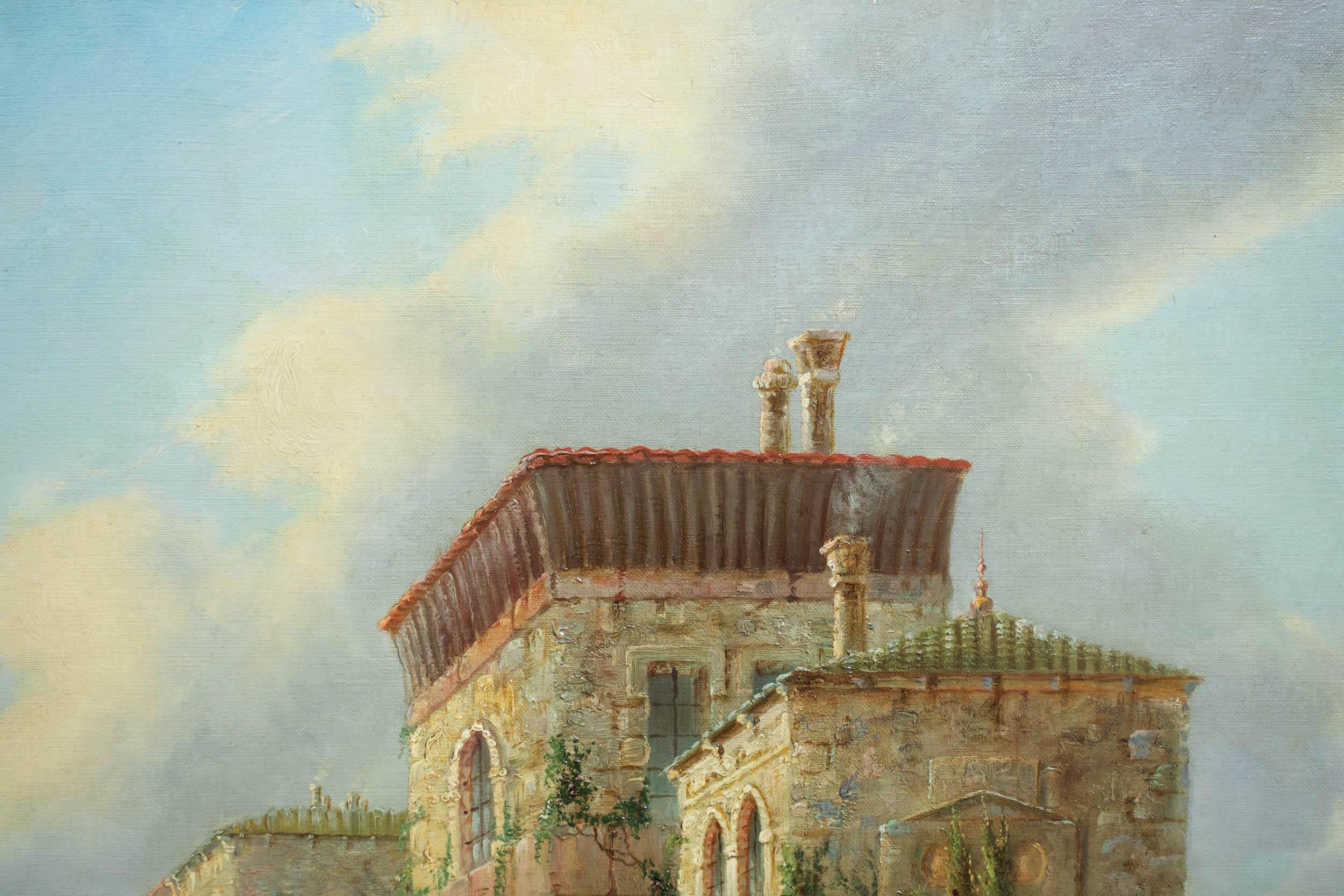 Venetian Capriccio Landscape Painting by James Salt 'English, 1850-1903' 3