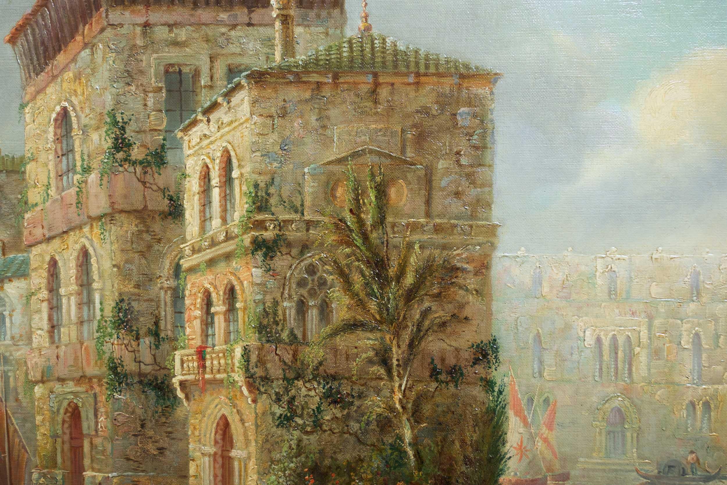 Venetian Capriccio Landscape Painting by James Salt 'English, 1850-1903' 6