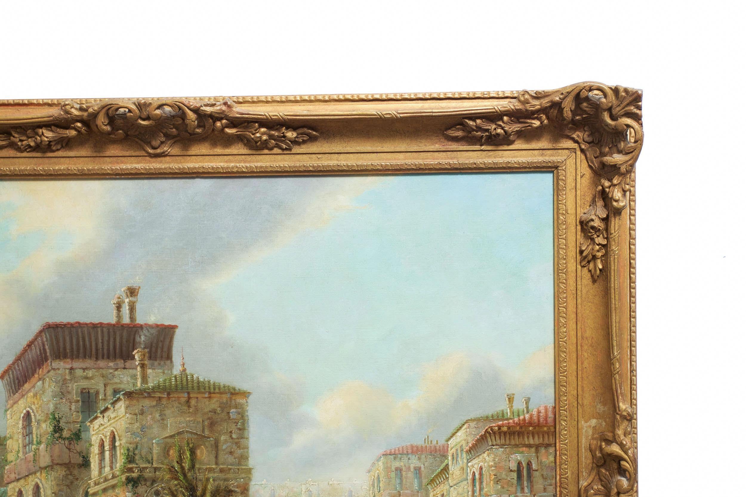Canvas Venetian Capriccio Landscape Painting by James Salt 'English, 1850-1903'