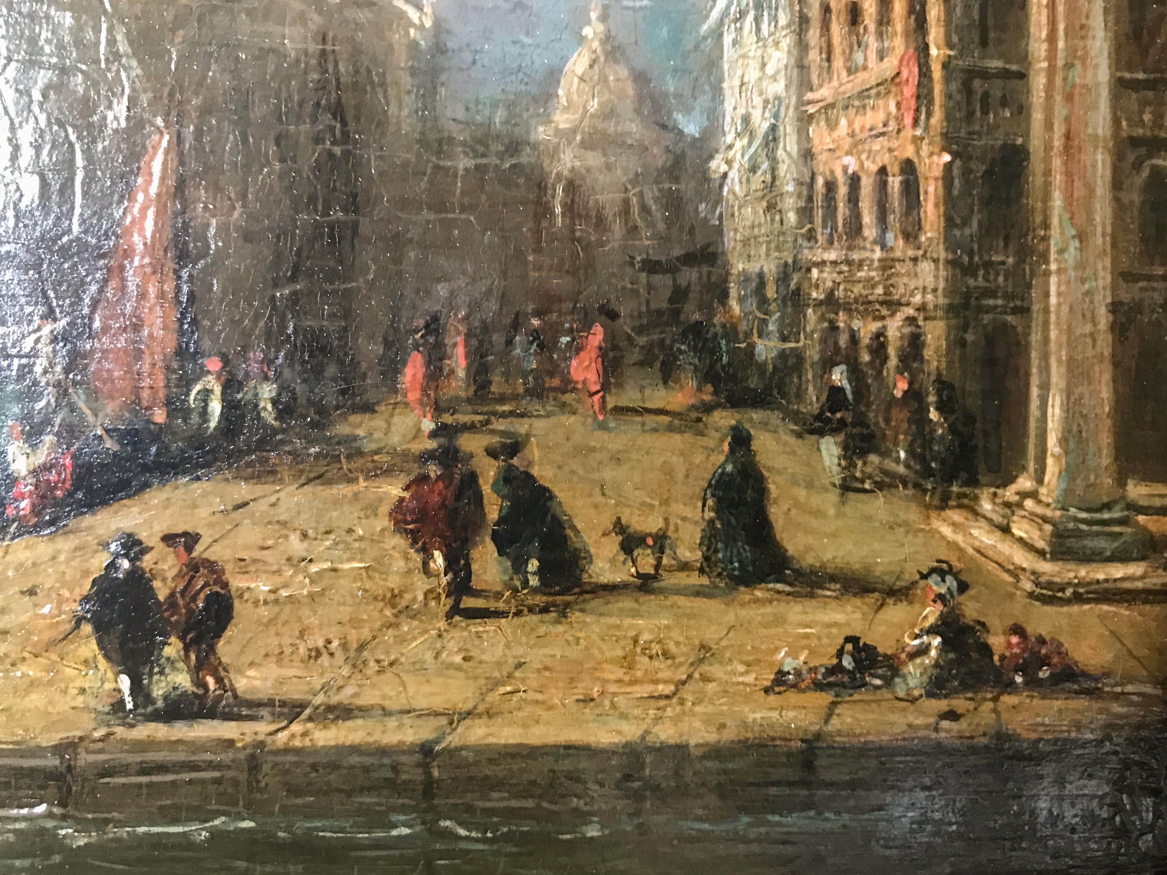 Venezianisches Capriccio, Santa Maria della Salute - Italienische Schule, 18. Jahrhundert im Zustand „Gut“ im Angebot in TEYJAT, FR
