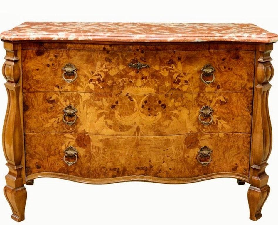 Marquetry Venetian Caronni Il Mobile Classico Italian Louis XV Commode