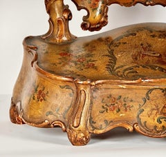 Venetian Carved and Painted Rococo-Style Vanity Mirror