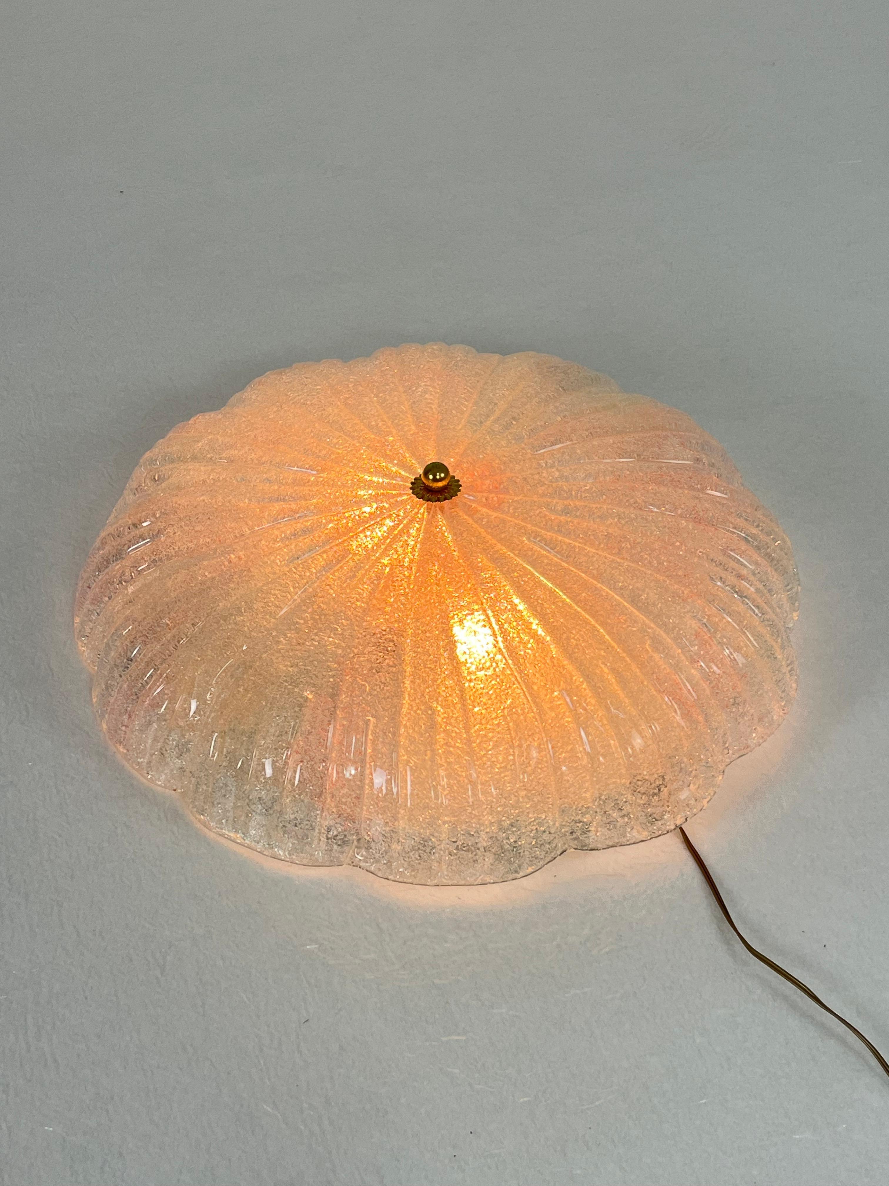 Lampada da soffitto veneziana a 2 luci in vetro di Murano 