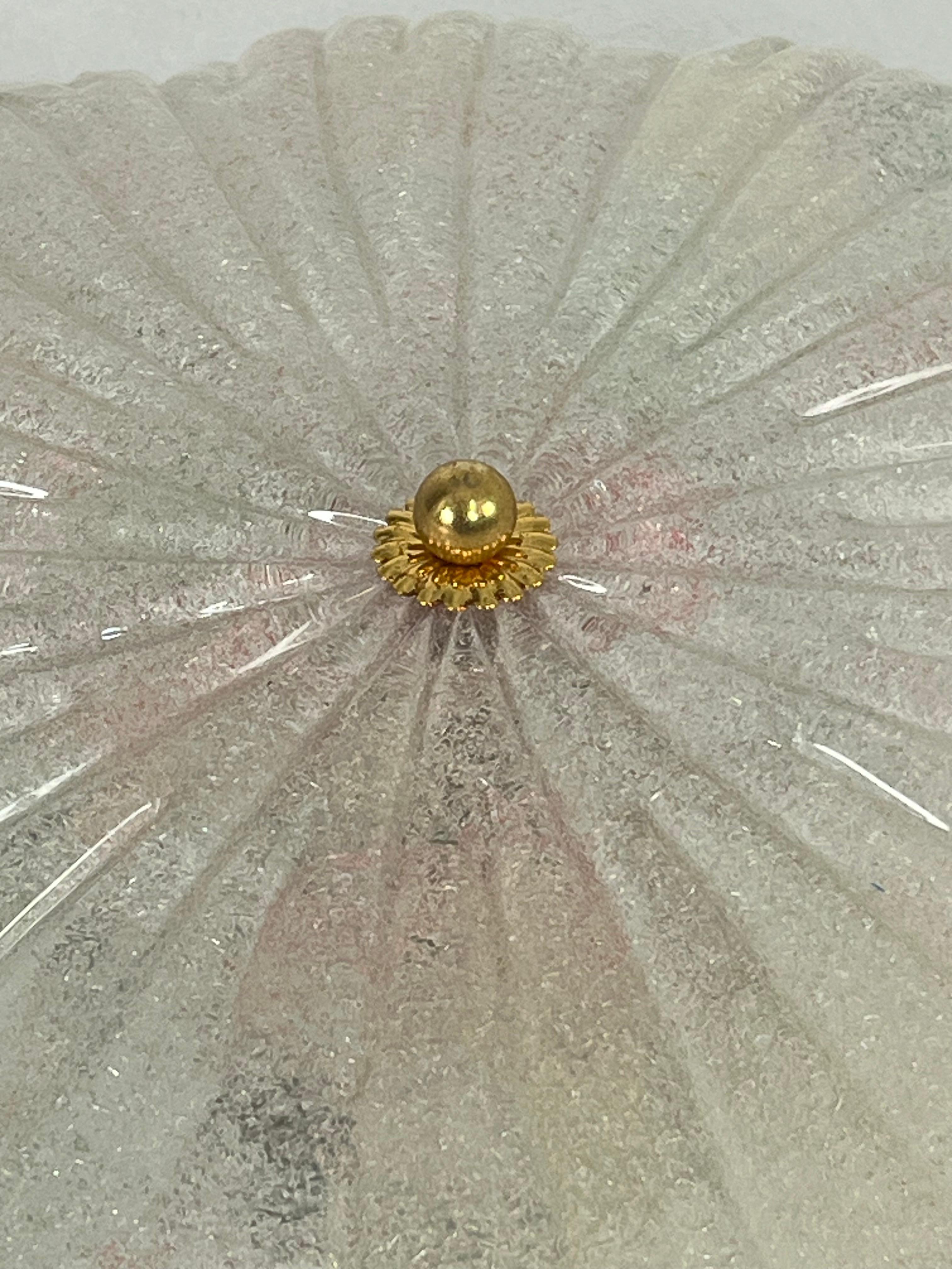 Fine XX secolo Lampada da soffitto veneziana a 2 luci in vetro di Murano, anni '80 in vendita