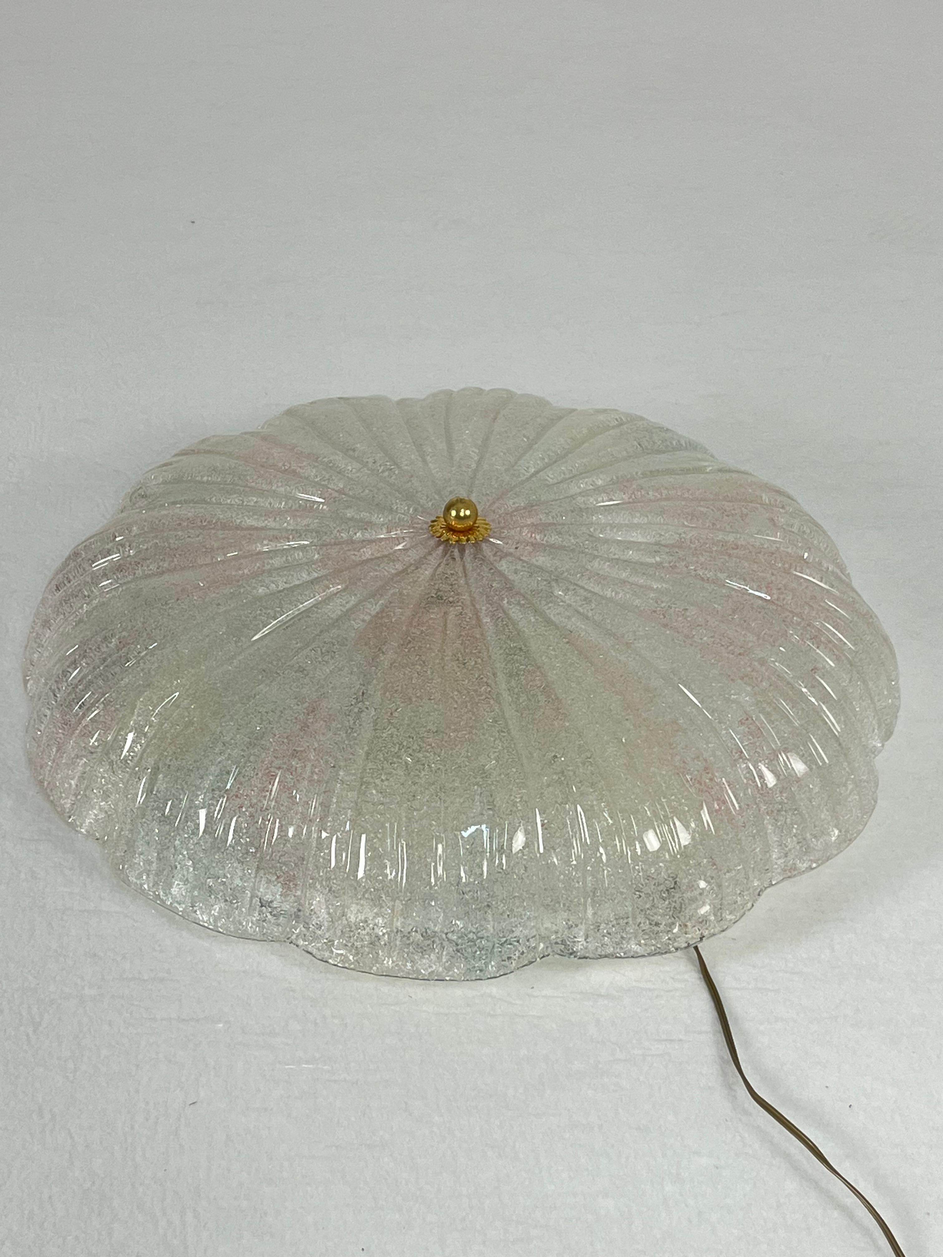 Lampada da soffitto veneziana a 2 luci in vetro di Murano, anni '80 in vendita 2