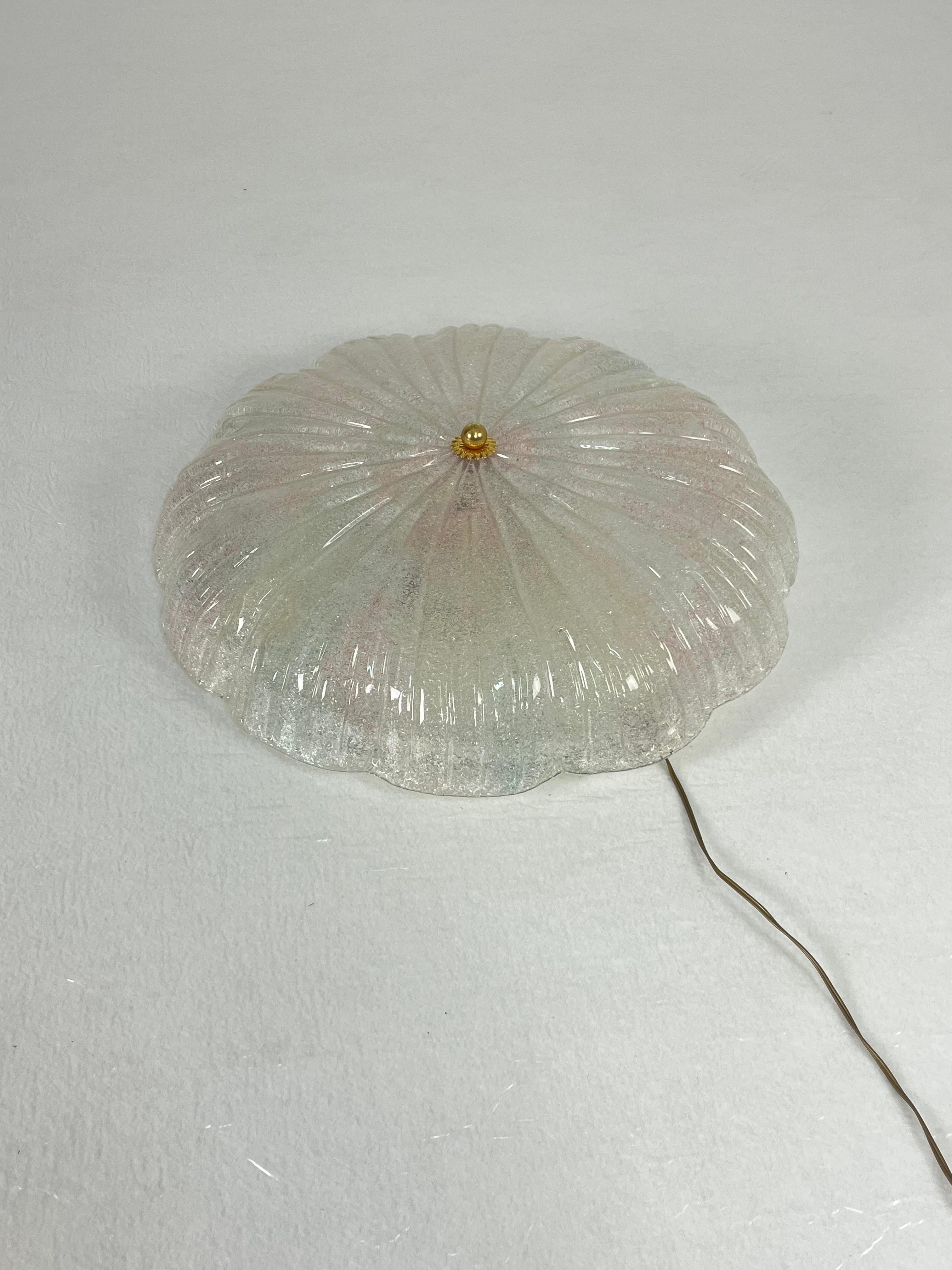 Lampada da soffitto veneziana a 2 luci in vetro di Murano, anni '80 in vendita 3
