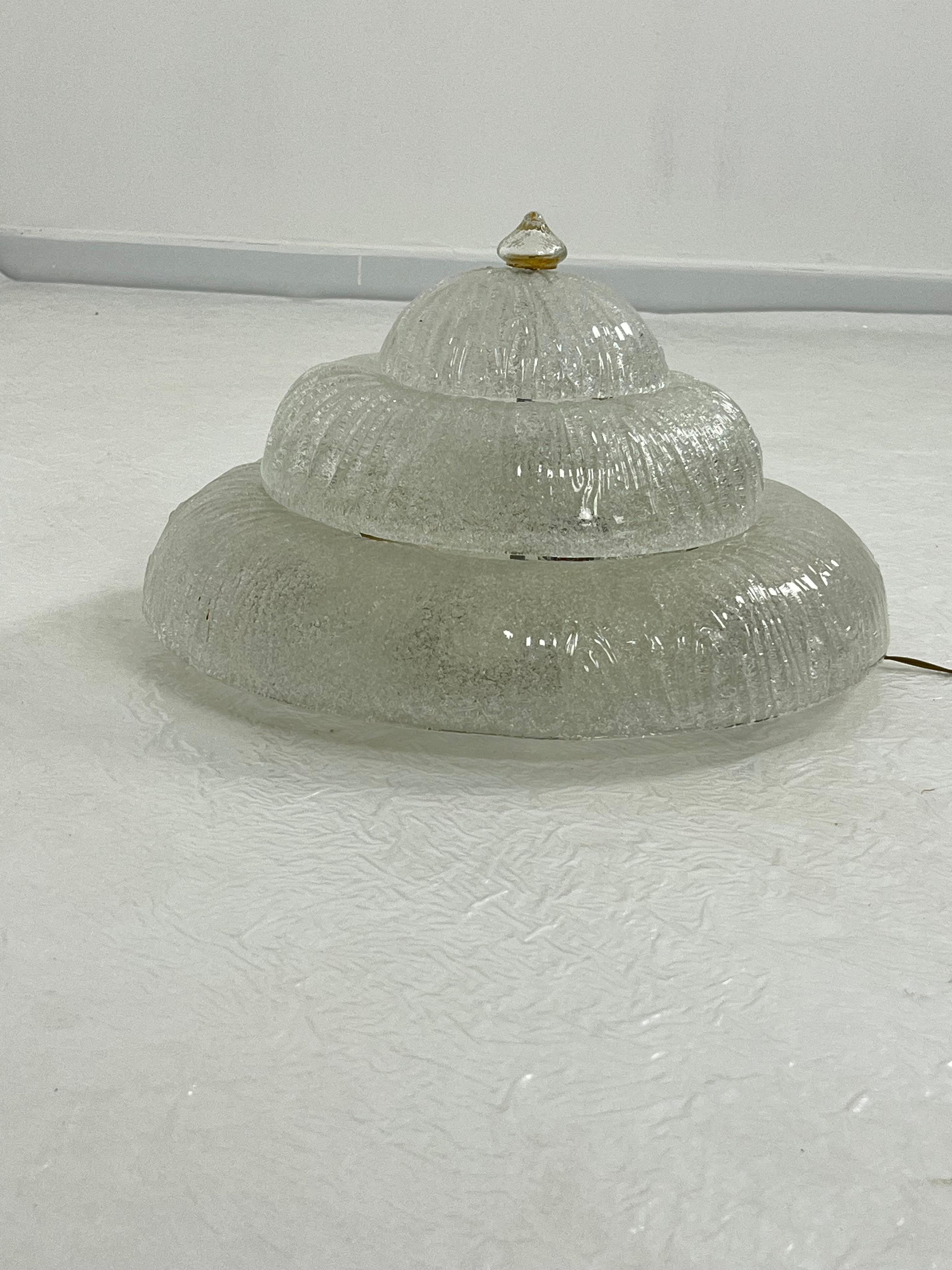 Lámpara de techo veneciana Vidrio de Murano de mediados de siglo, 8 luces Años 60 Italiano en venta