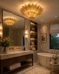 Pair Venetian Ceiling lights by Valentina Planta. Murano