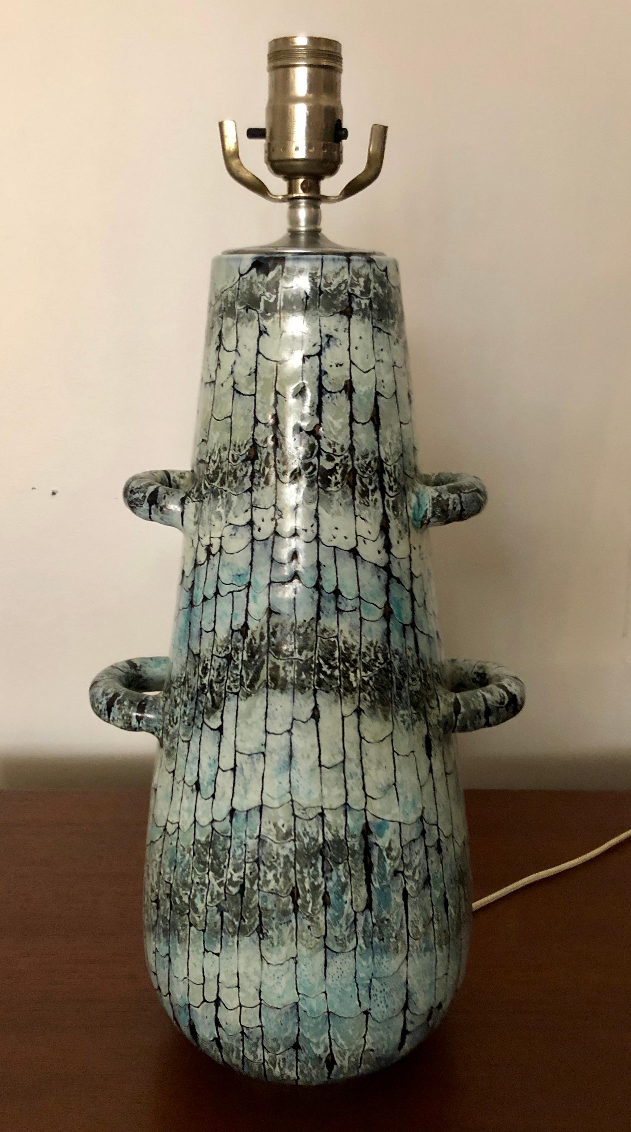Italian Venetian Ceramic Table Lamp by San Polo