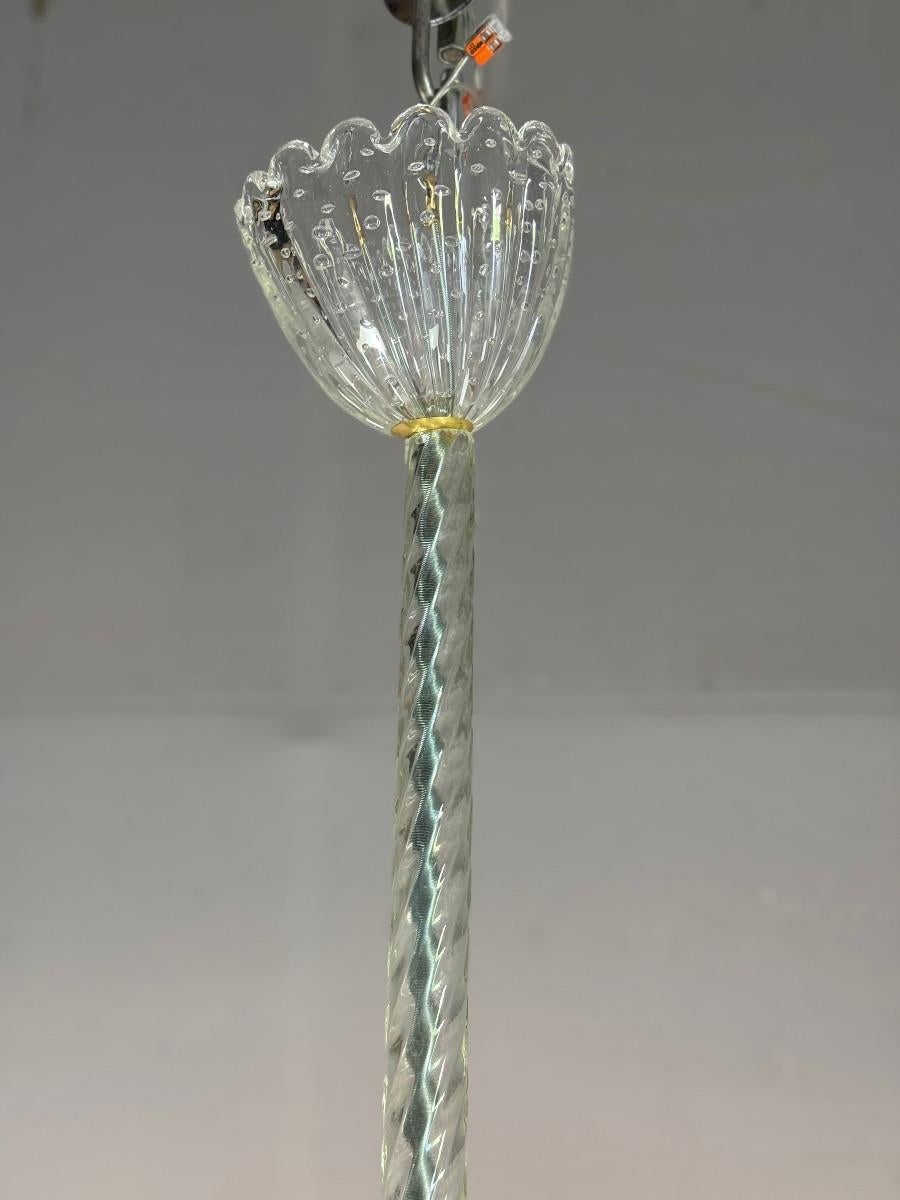 Venetian Chandelier By Barovier In Colourless Murano Glass, Circa 1940 In Excellent Condition For Sale In Honnelles, WHT