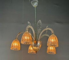 Araña veneciana de Barovier en cristal de Murano incoloro, circa 1940