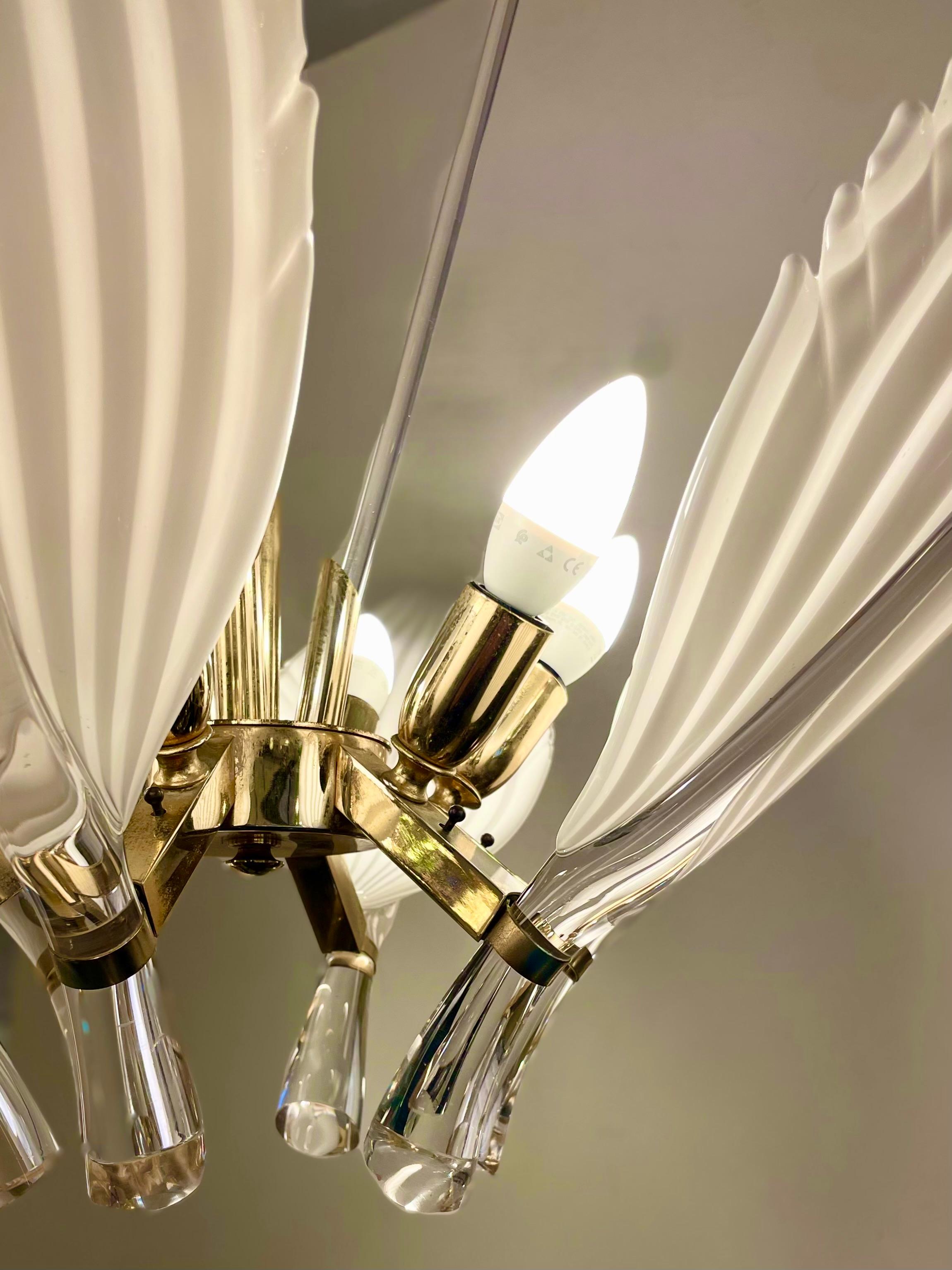 Italian Venetian Chandelier by Franco Luce for Seguso, 1960s For Sale