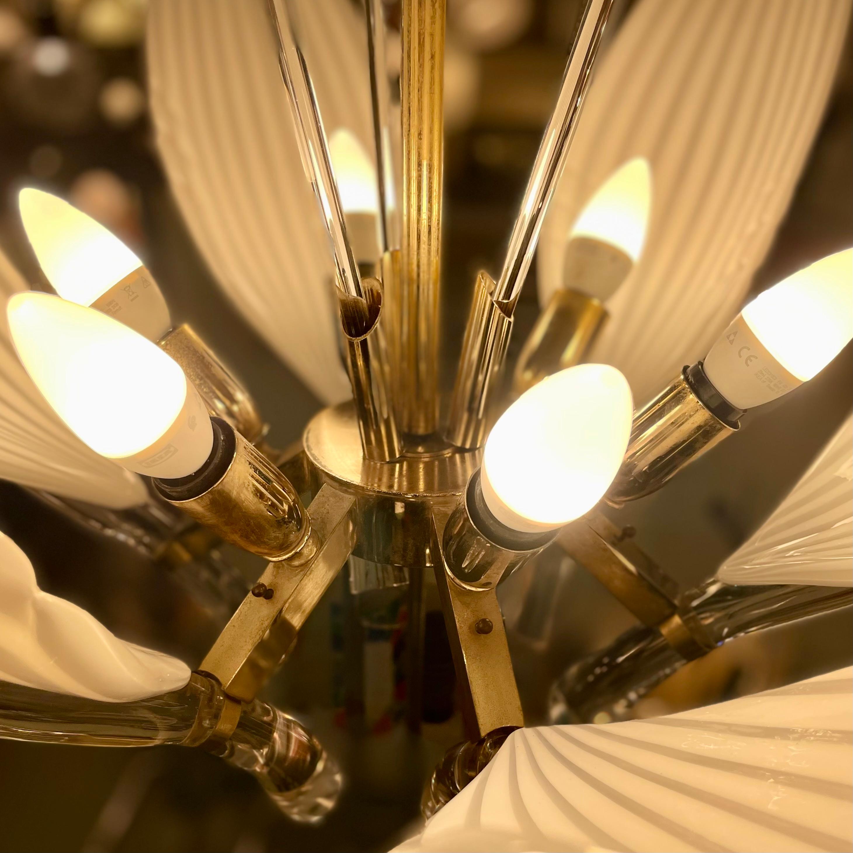 Metal Venetian Chandelier by Franco Luce for Seguso, 1960s For Sale