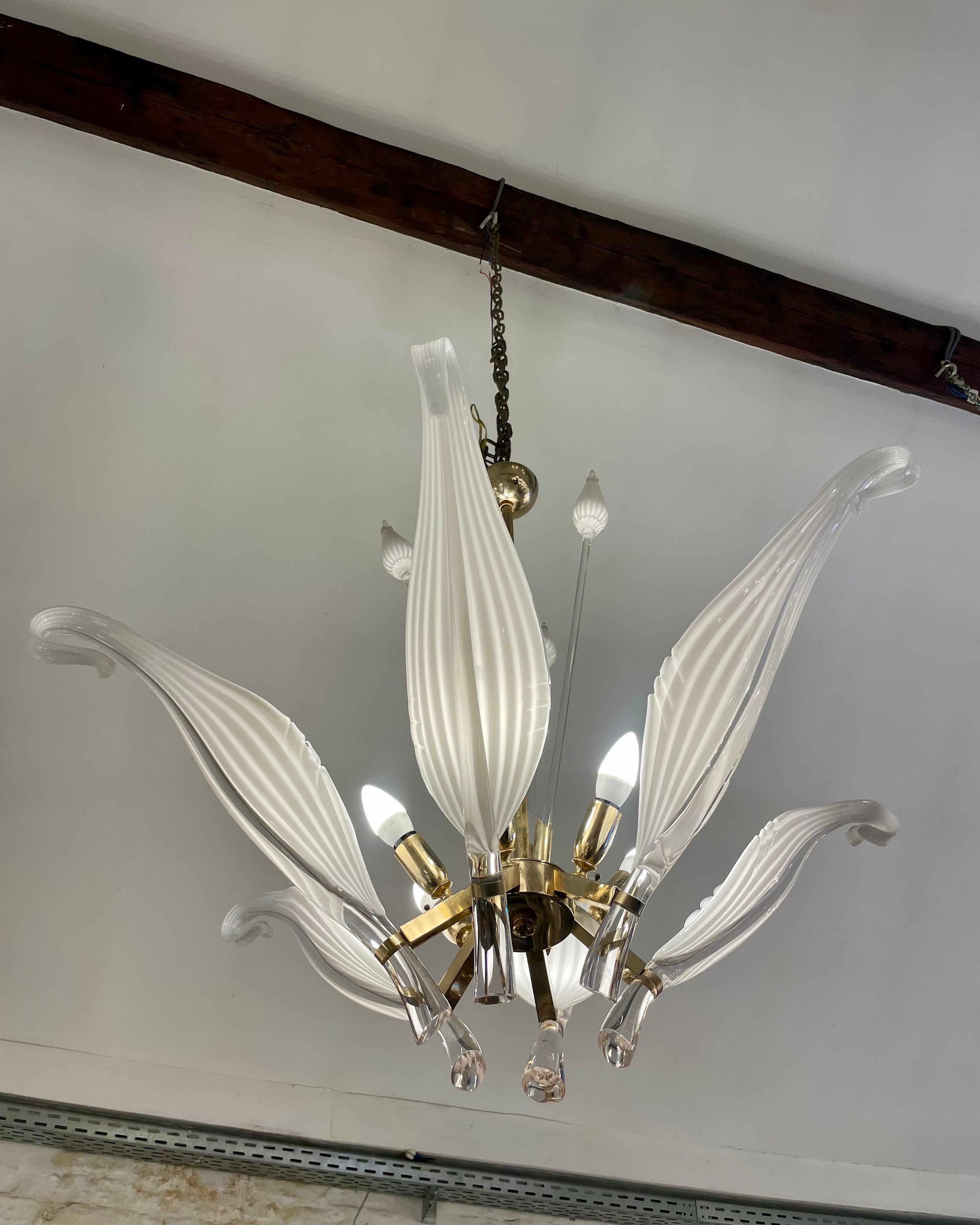 Venetian Chandelier by Franco Luce for Seguso, 1960s For Sale 1