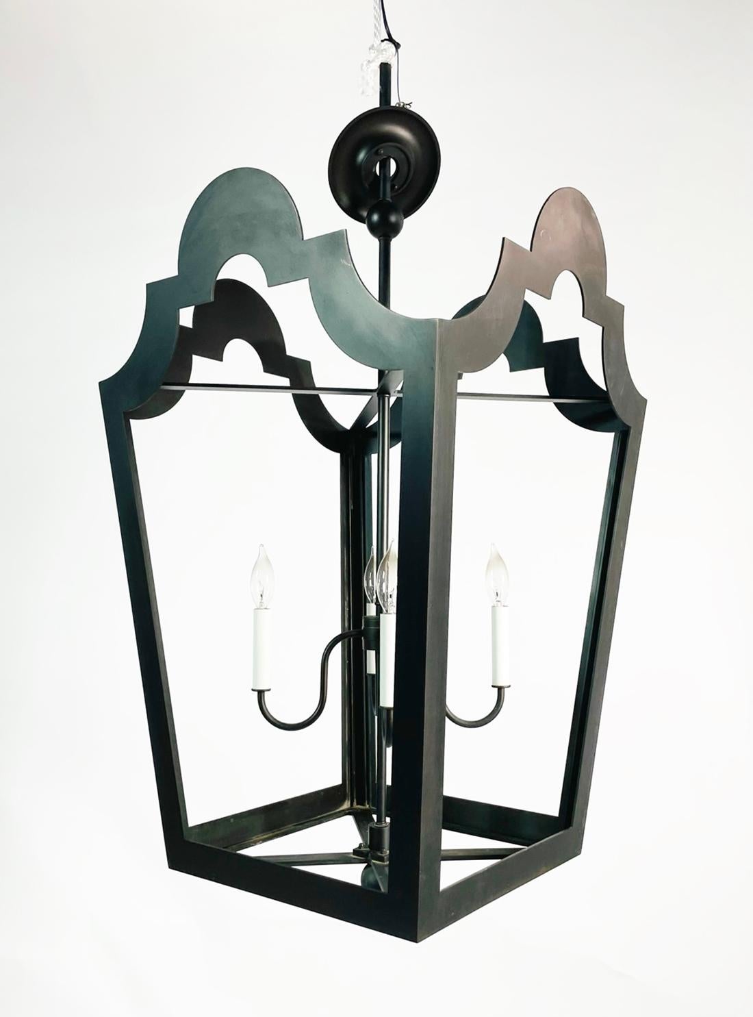 Beautiful chandelier designed by Richard Mishaan and manufactured by The Urban Electric and part of the Venetian collection which is no longer sold.

The chandelier is made in solid steel with a black finish.

This chandelier is hand-made by