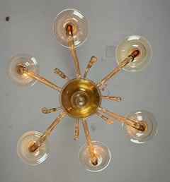 Venetian chandelier in bronze-coloured Murano glass, circa 1940
