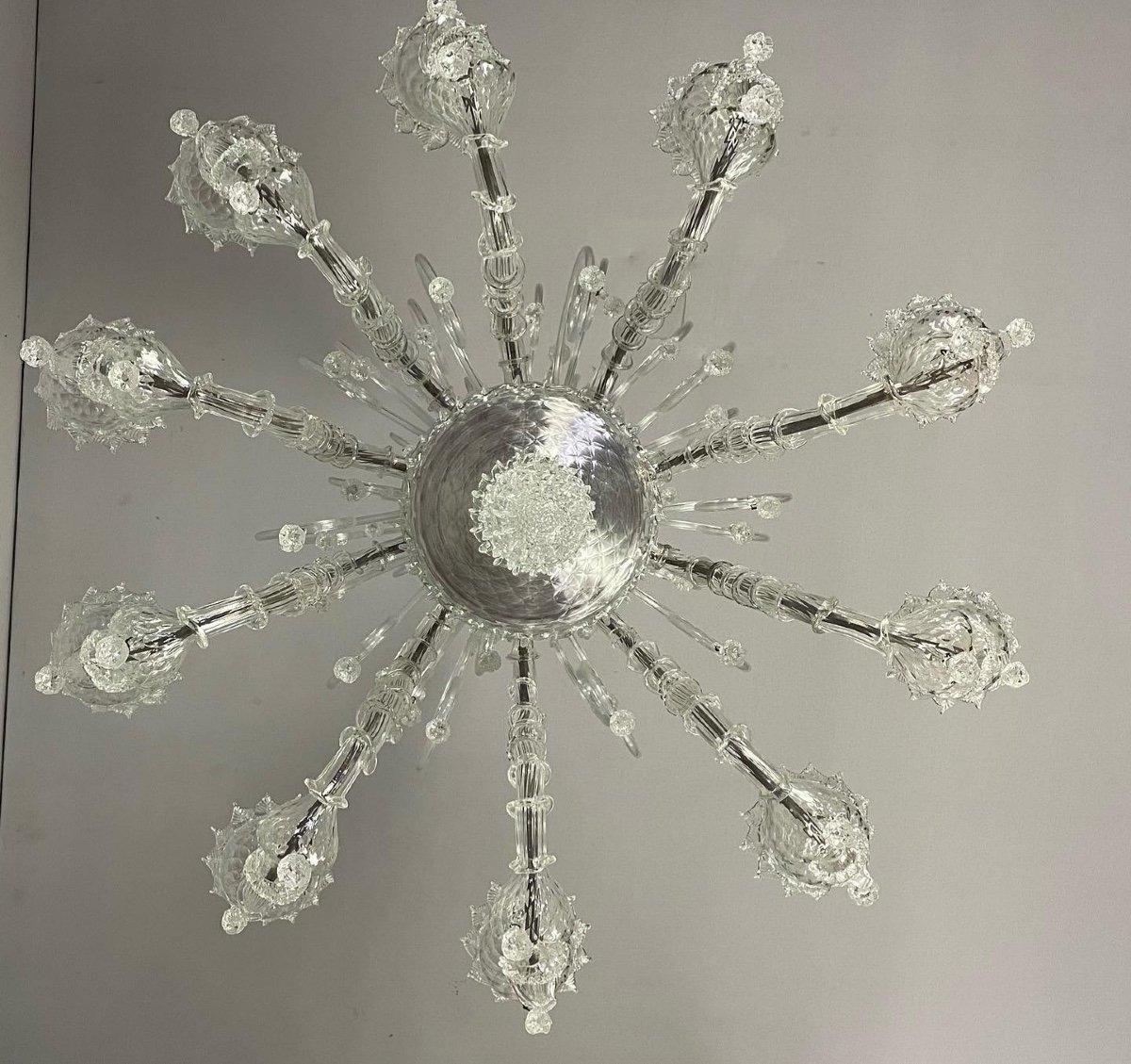 Rezzonico chandelier in Murano glass, new electrification