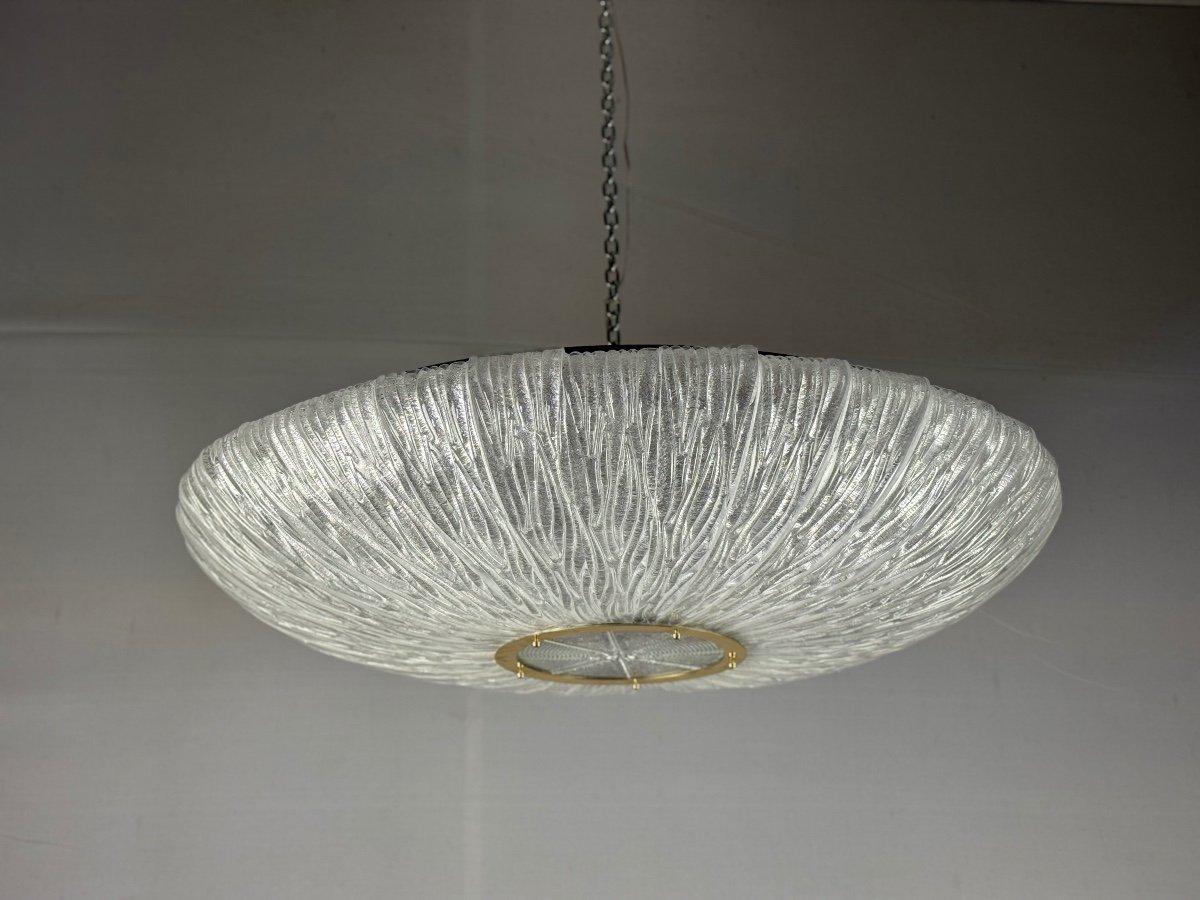 Lustre vénitien en verre incolore de Murano par Barovier Circa 1950 5