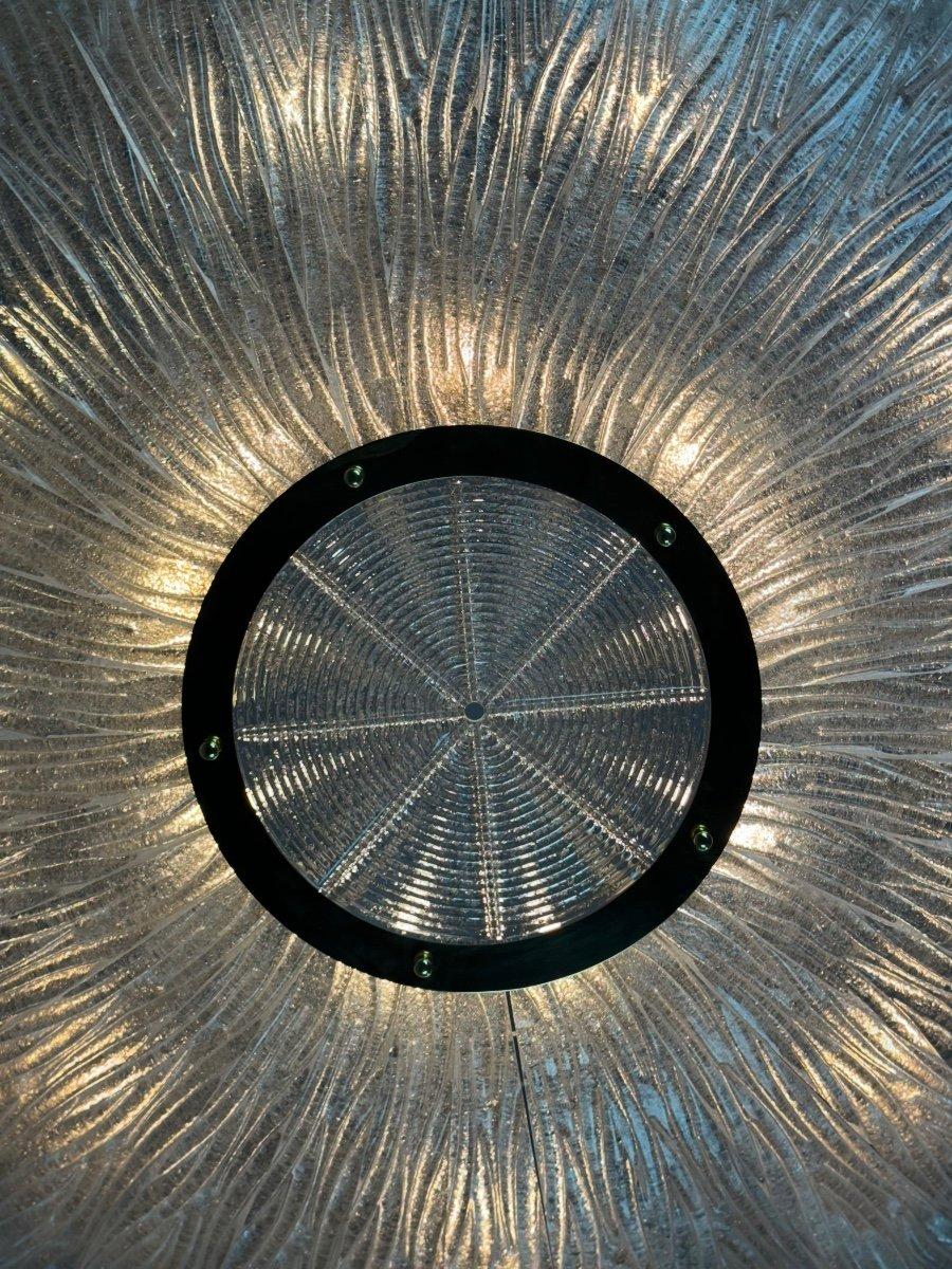 20ième siècle Lustre vénitien en verre incolore de Murano par Barovier Circa 1950
