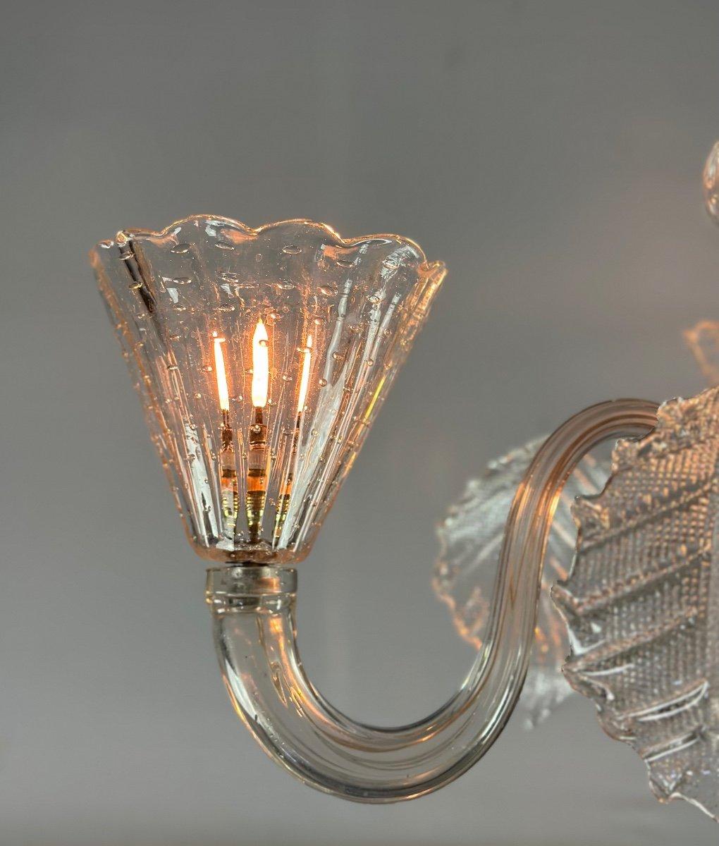 Venetian Chandelier In Colorless Murano Glass Circa 1940 For Sale 2
