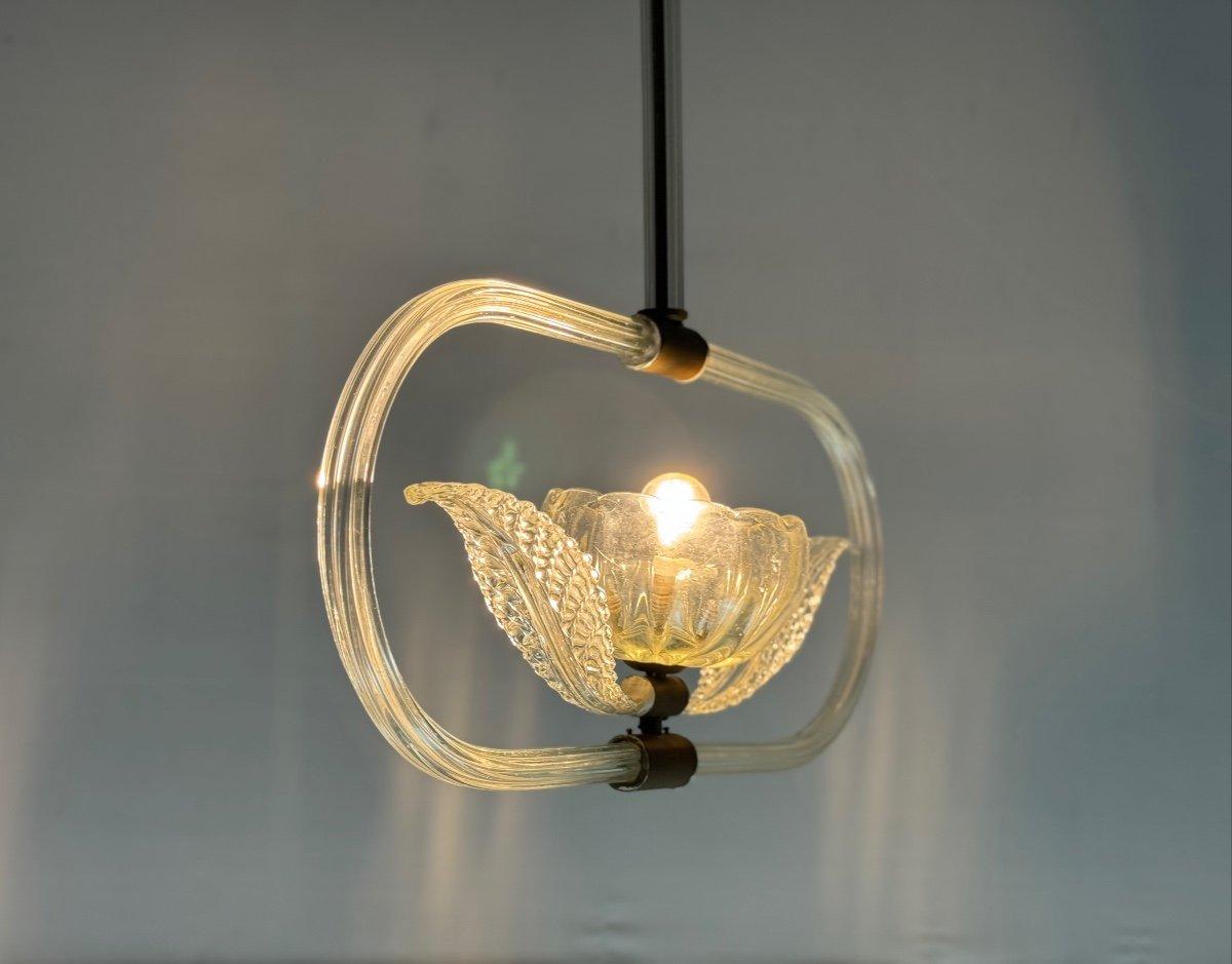 Lampadario veneziano in vetro di Murano incolore CIRCA 1950 in vendita 4