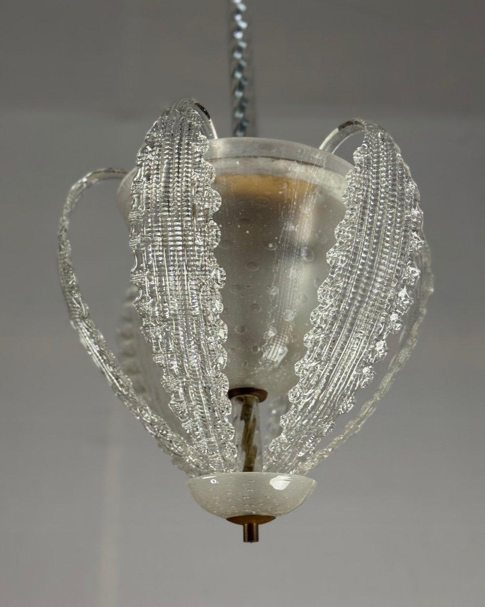 Venetian Chandelier In Colorless Murano Glass Circa 1950 For Sale 3
