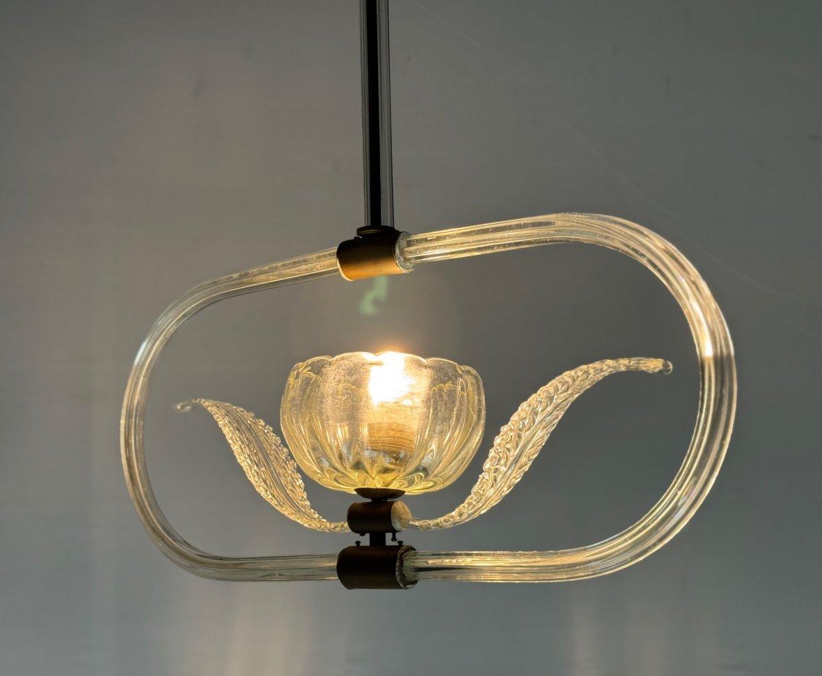 20th Century Venetian Chandelier In Colorless Murano Glass Circa 1950 For Sale