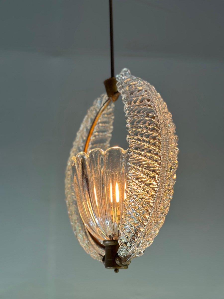 Venetian Chandelier In Colorless Murano Glass Circa 1950 In Excellent Condition For Sale In Honnelles, WHT