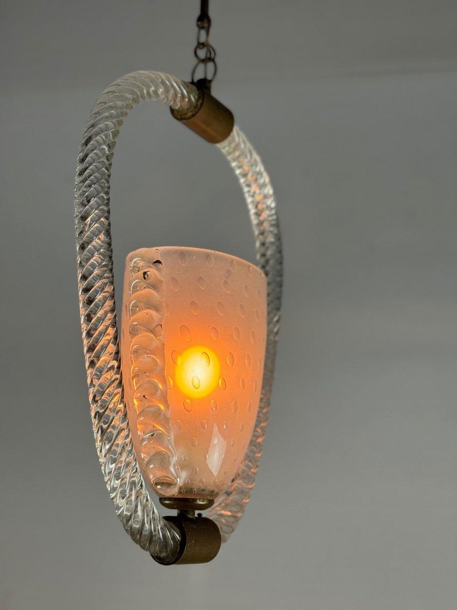 Venetian Chandelier In Colorless Murano Glass Circa 1950 For Sale 2