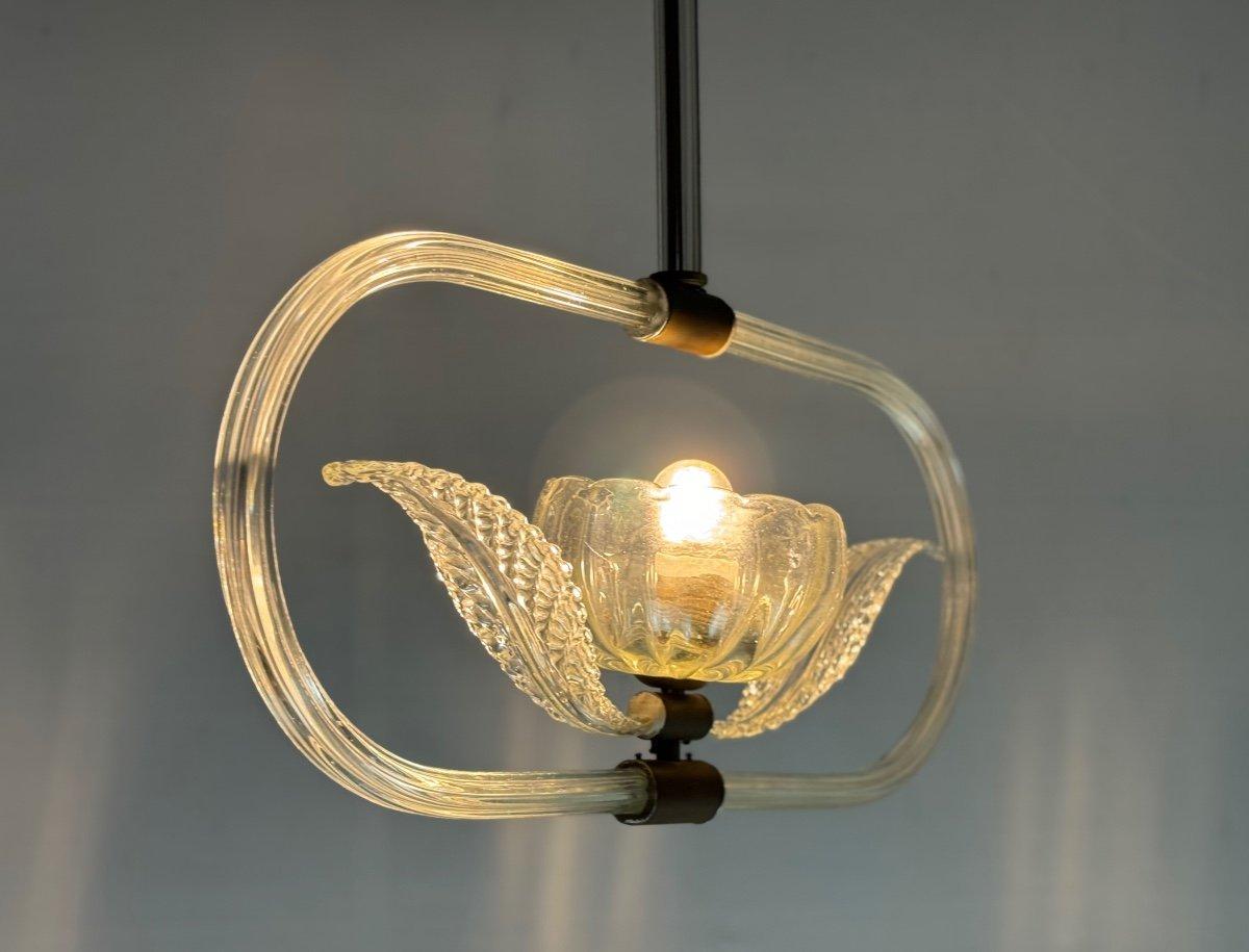 Venetian Chandelier In Colorless Murano Glass Circa 1950 For Sale 2