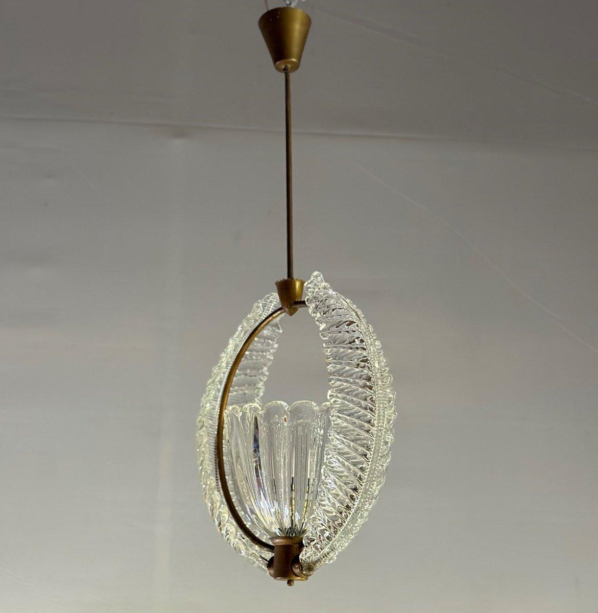 Venetian Chandelier In Colorless Murano Glass Circa 1950 For Sale 1
