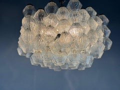 Venetian Chandelier In Colorless Murano Glass Circa 1970