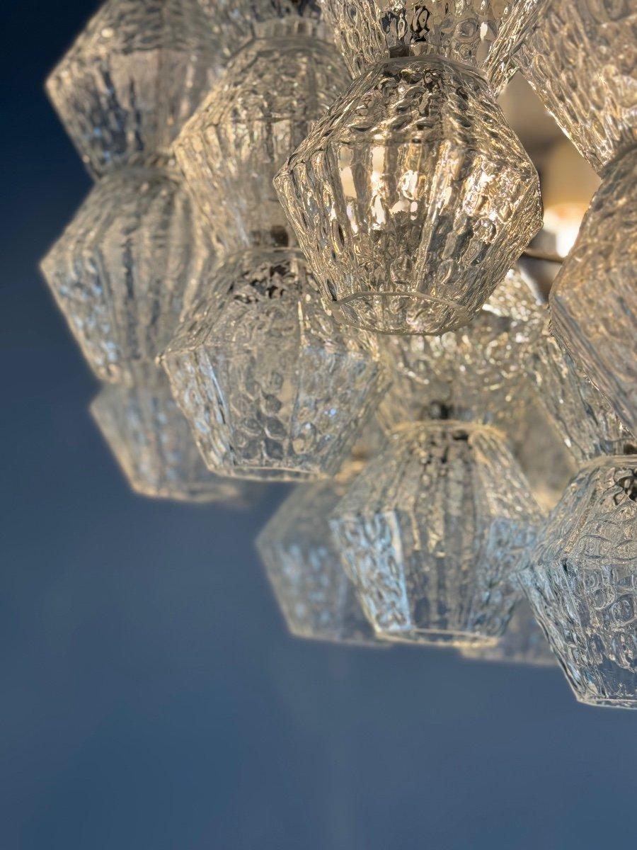 Moderno Lampadario veneziano in vetro di Murano incolore CIRCA 1970 in vendita