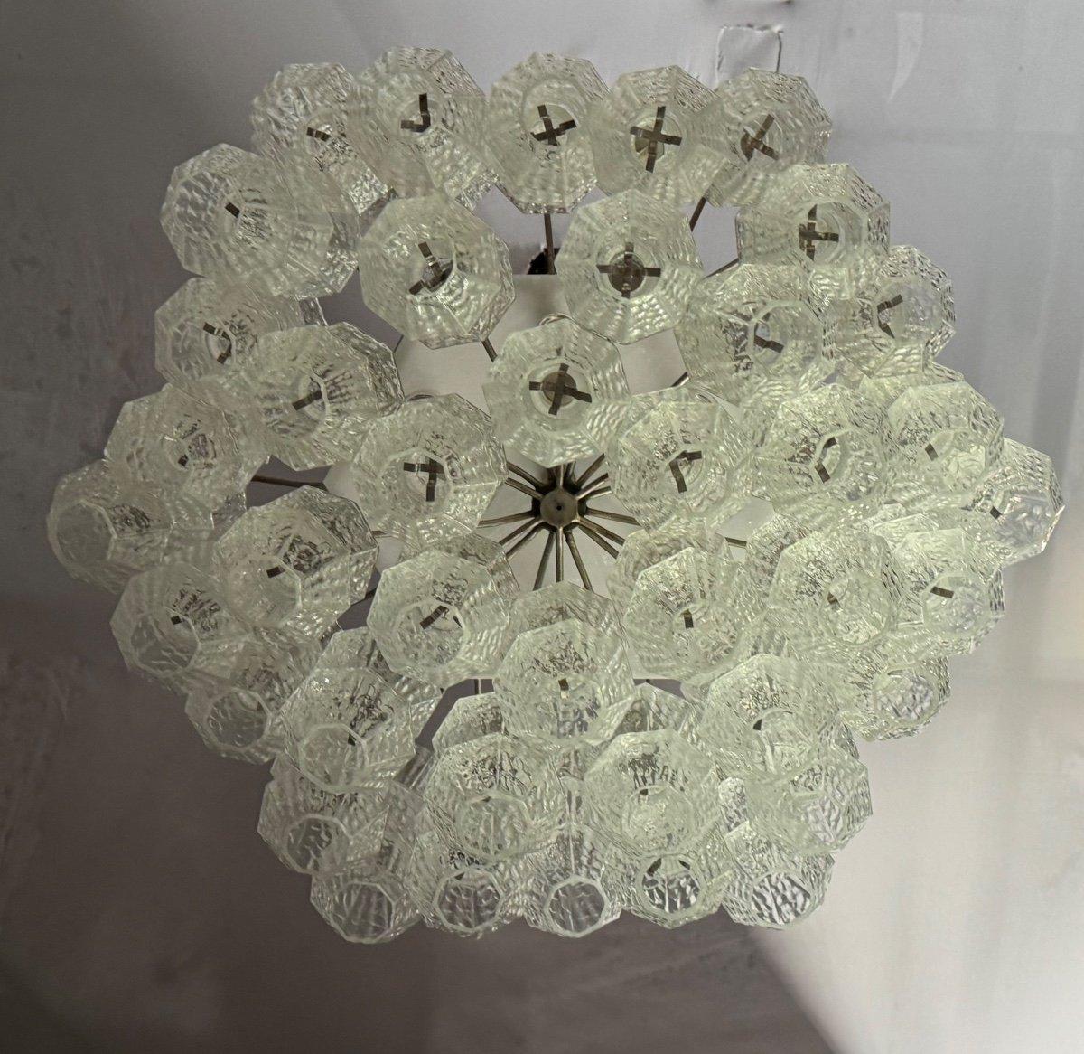 XX secolo Lampadario veneziano in vetro di Murano incolore CIRCA 1970 in vendita