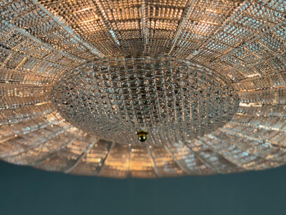 Moderno Lampadario veneziano in vetro di Murano incolore, 1980 circa