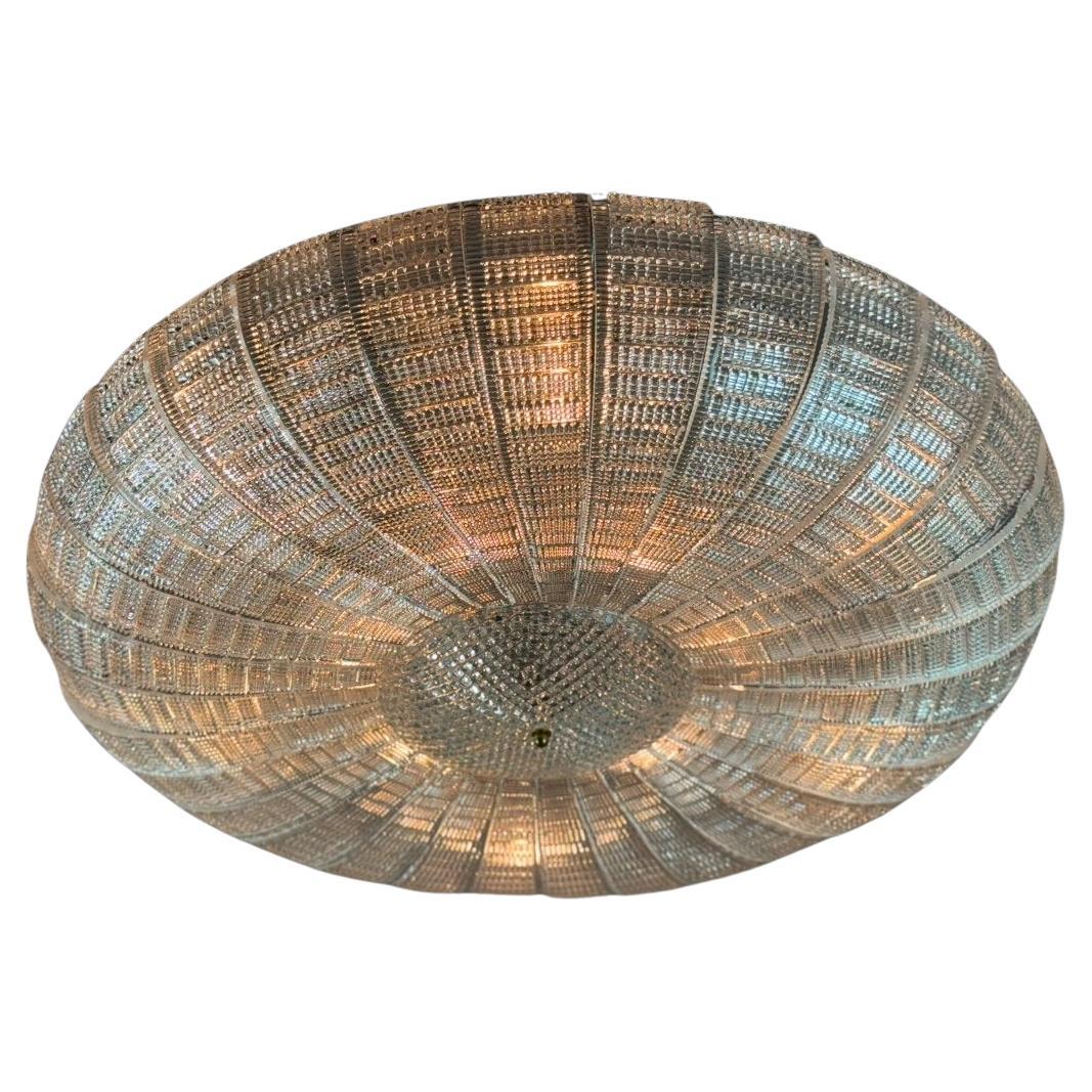 Venetian Chandelier In Colourless Murano Glass, About 1980
