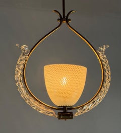 Venetian chandelier in colourless Murano glass, ‘Vetro à reticello’ cut, circa 1